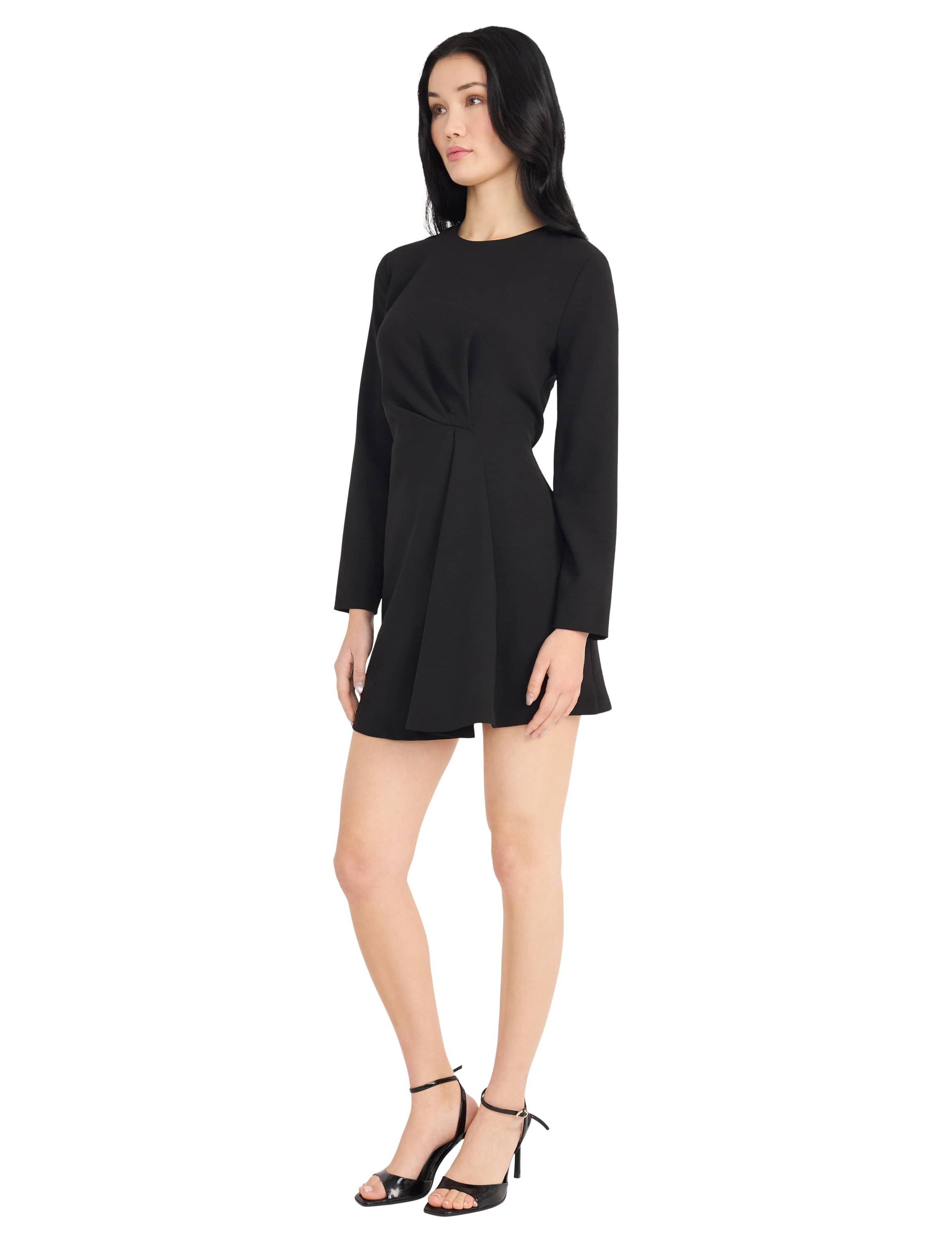 LONG SLEEVE FAUX WRAP DRESS