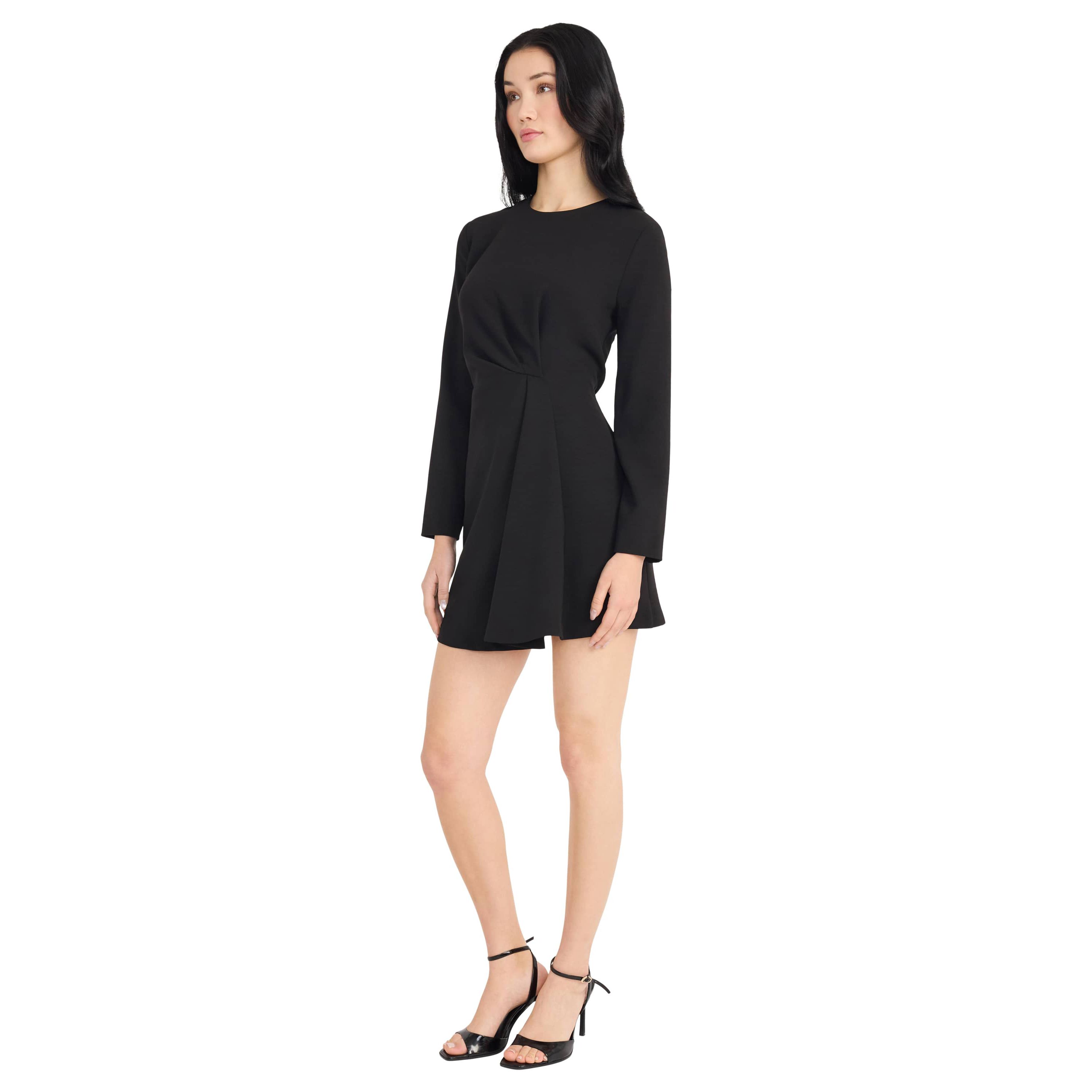 LONG SLEEVE FAUX WRAP DRESS