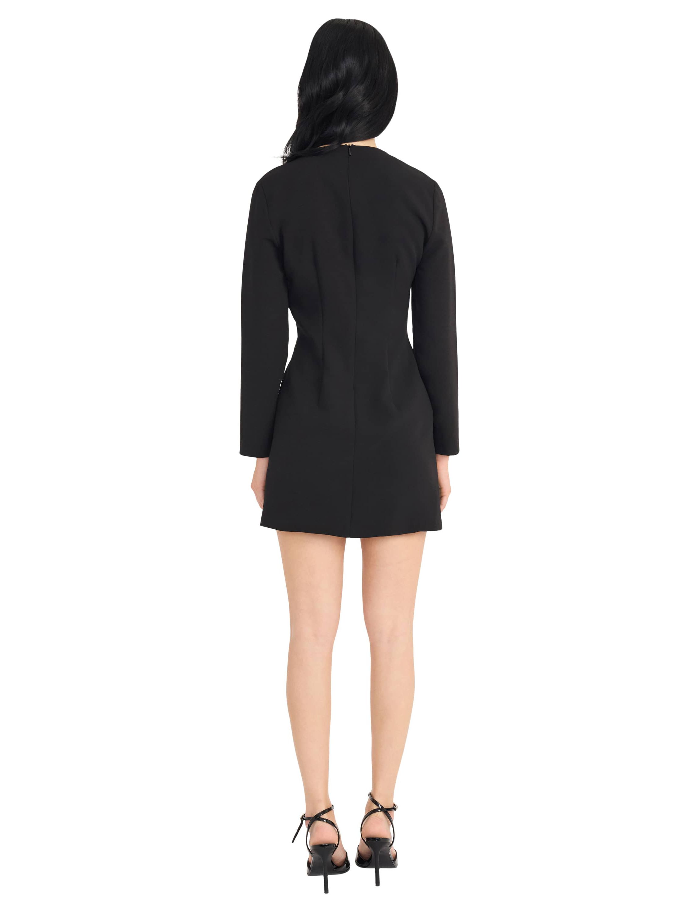 LONG SLEEVE FAUX WRAP DRESS