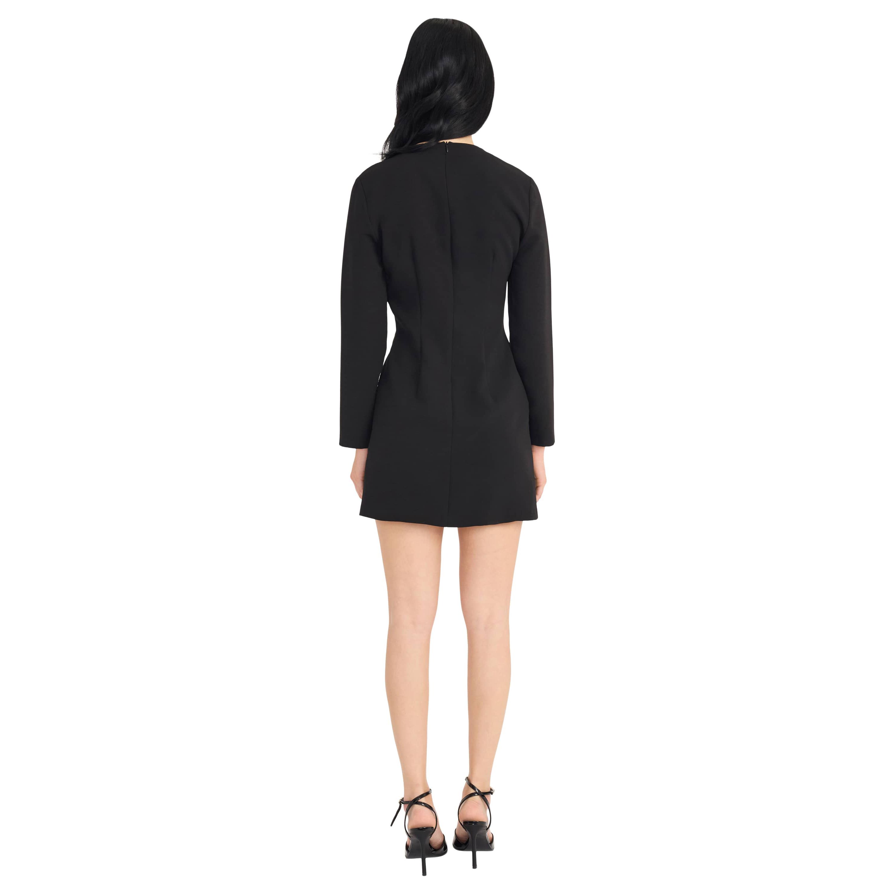LONG SLEEVE FAUX WRAP DRESS