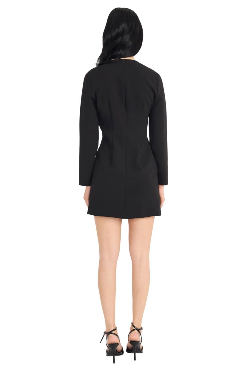 LONG SLEEVE FAUX WRAP DRESS