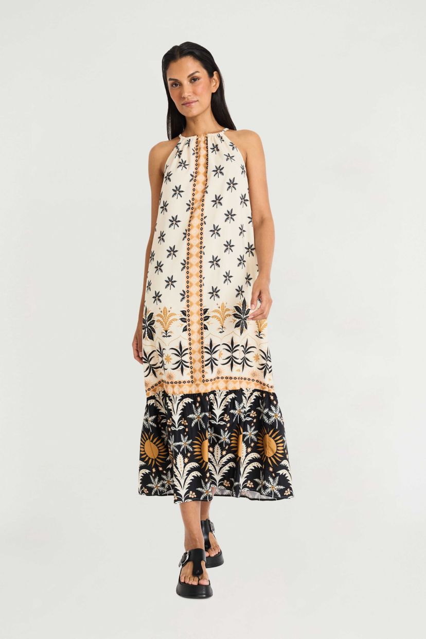 Trapeze Halter Dress with Tier