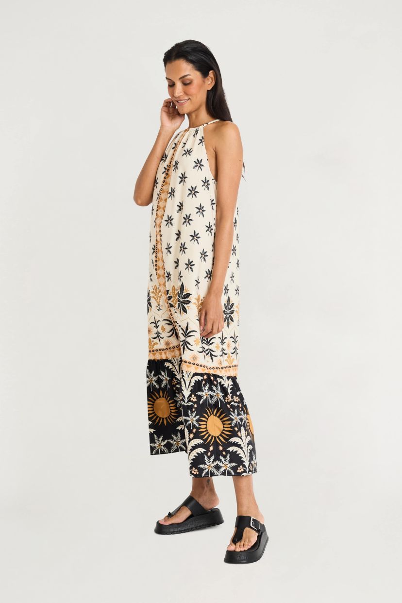 Trapeze Halter Dress with Tier