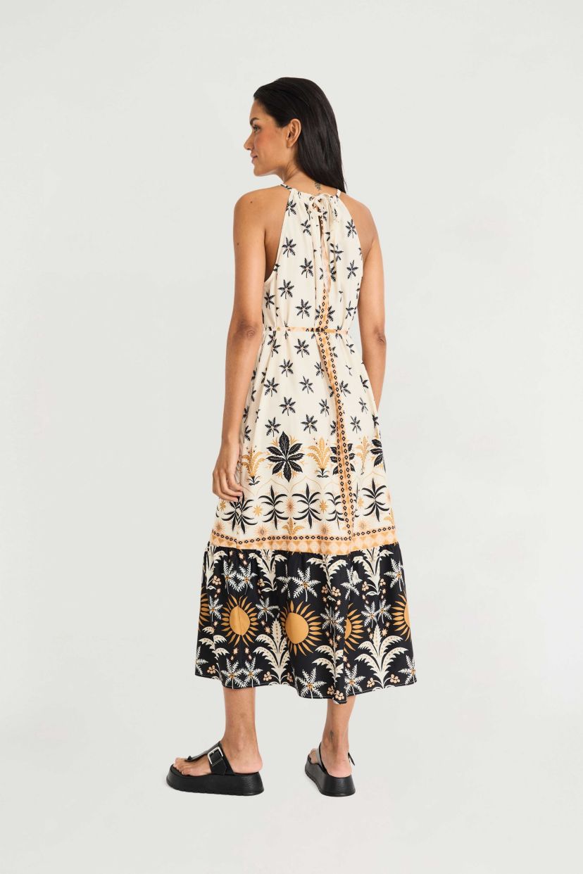 Trapeze Halter Dress with Tier