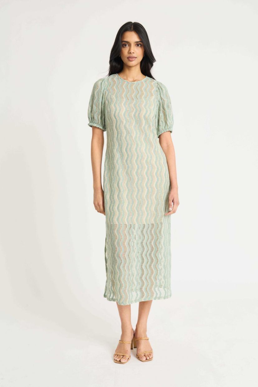 Jewel Neck Maxi with Short Sleeve
