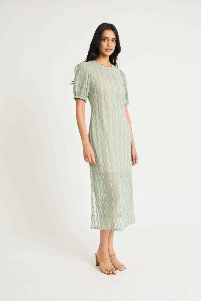 Jewel Neck Maxi with Short Sleeve