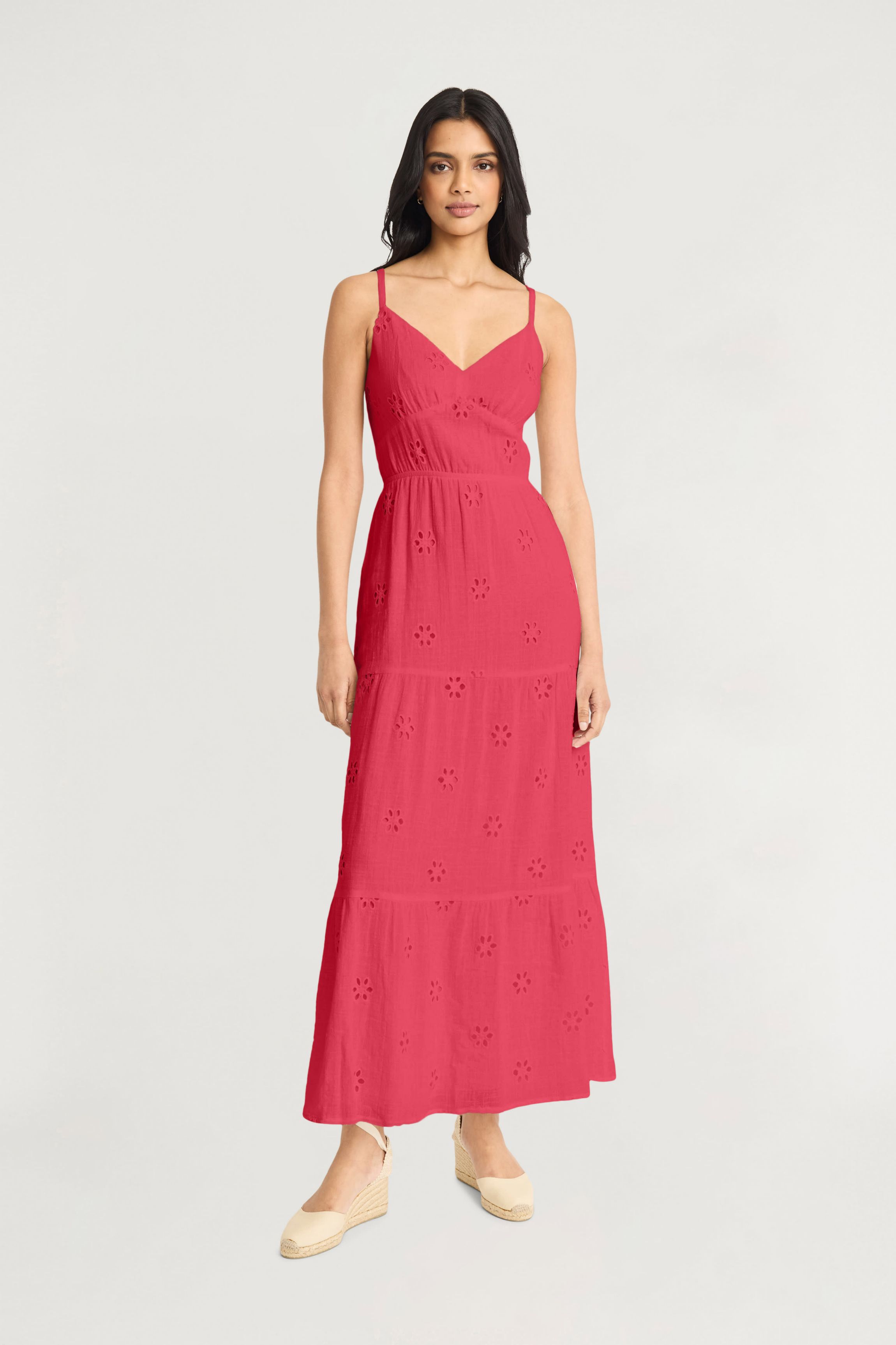 EYELET MAXI DRESS