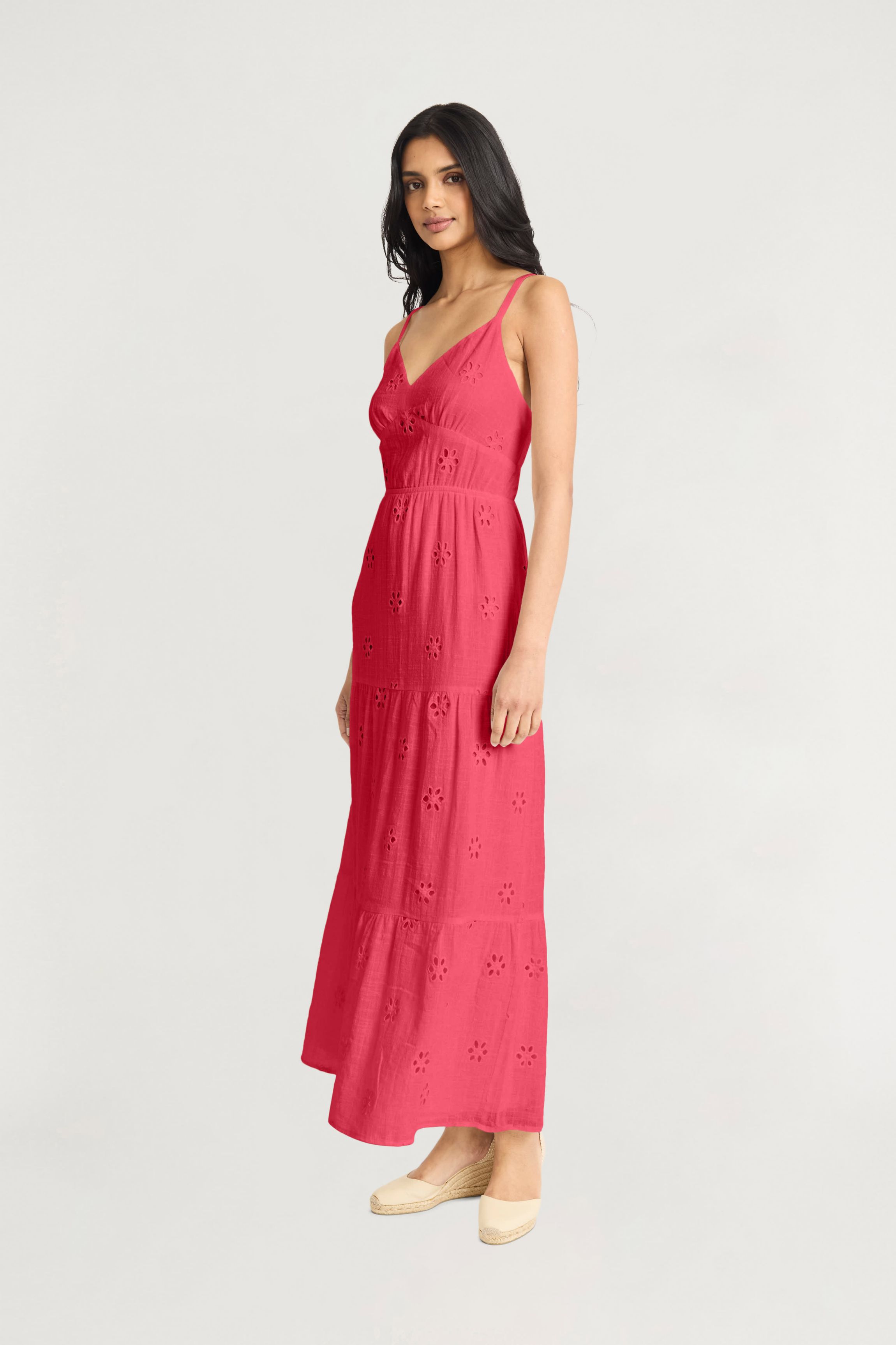 EYELET MAXI DRESS