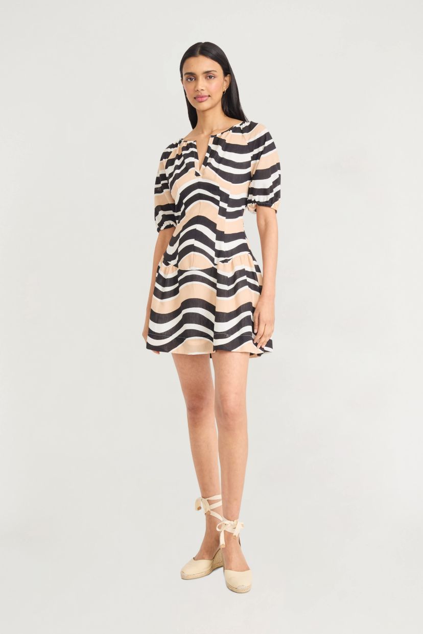 WAVY STRIPED MINI DRESS