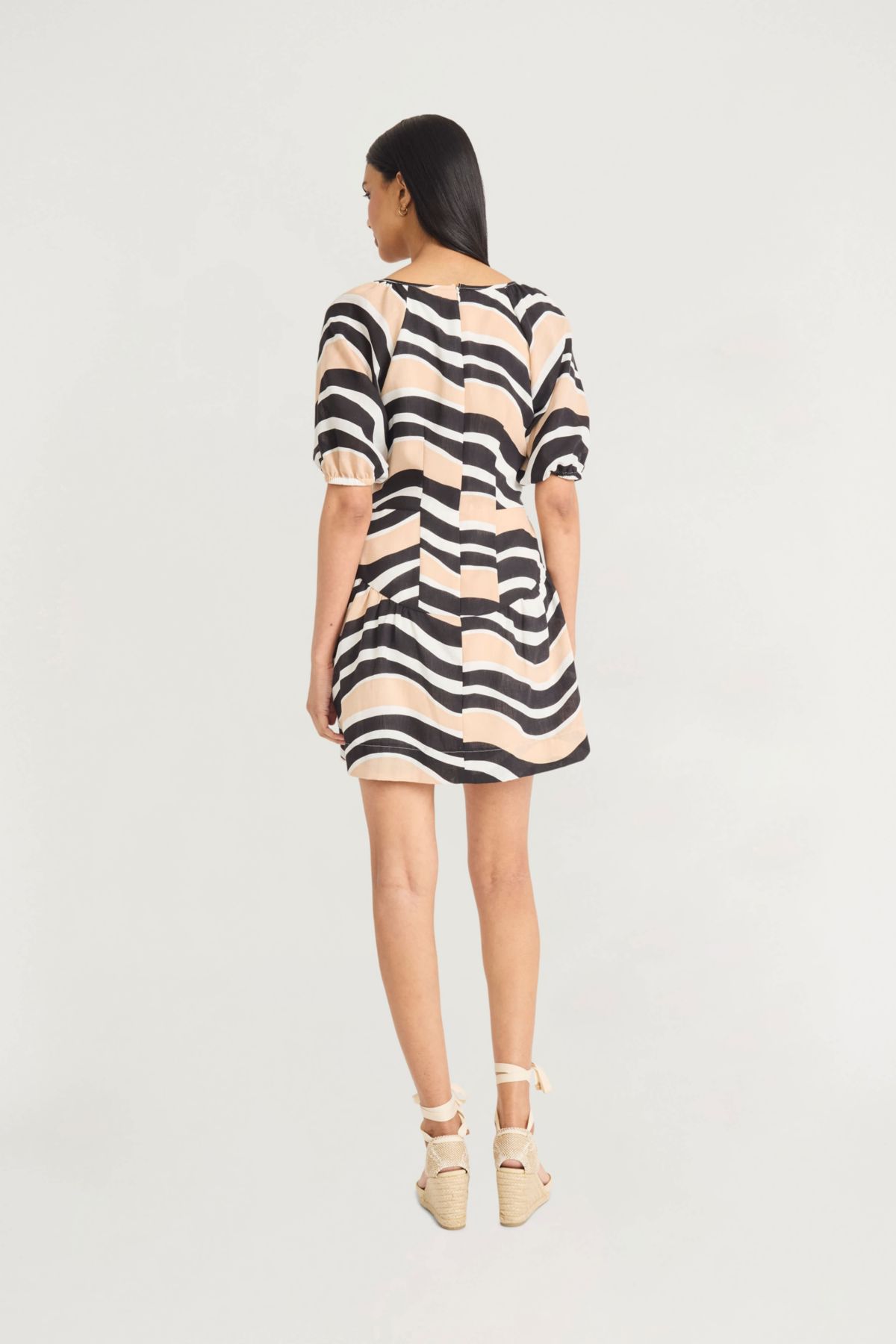 WAVY STRIPED MINI DRESS