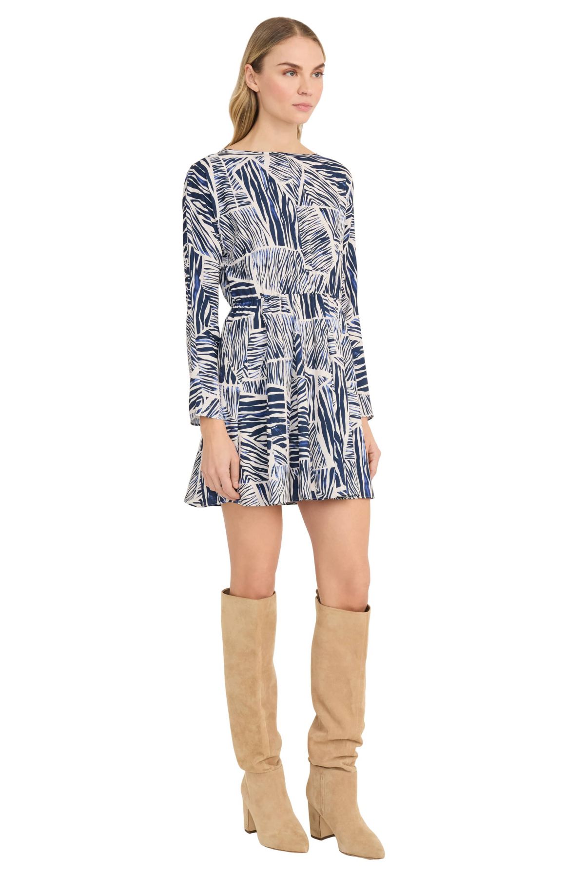 LONG SLEEVE SATIN DRESS