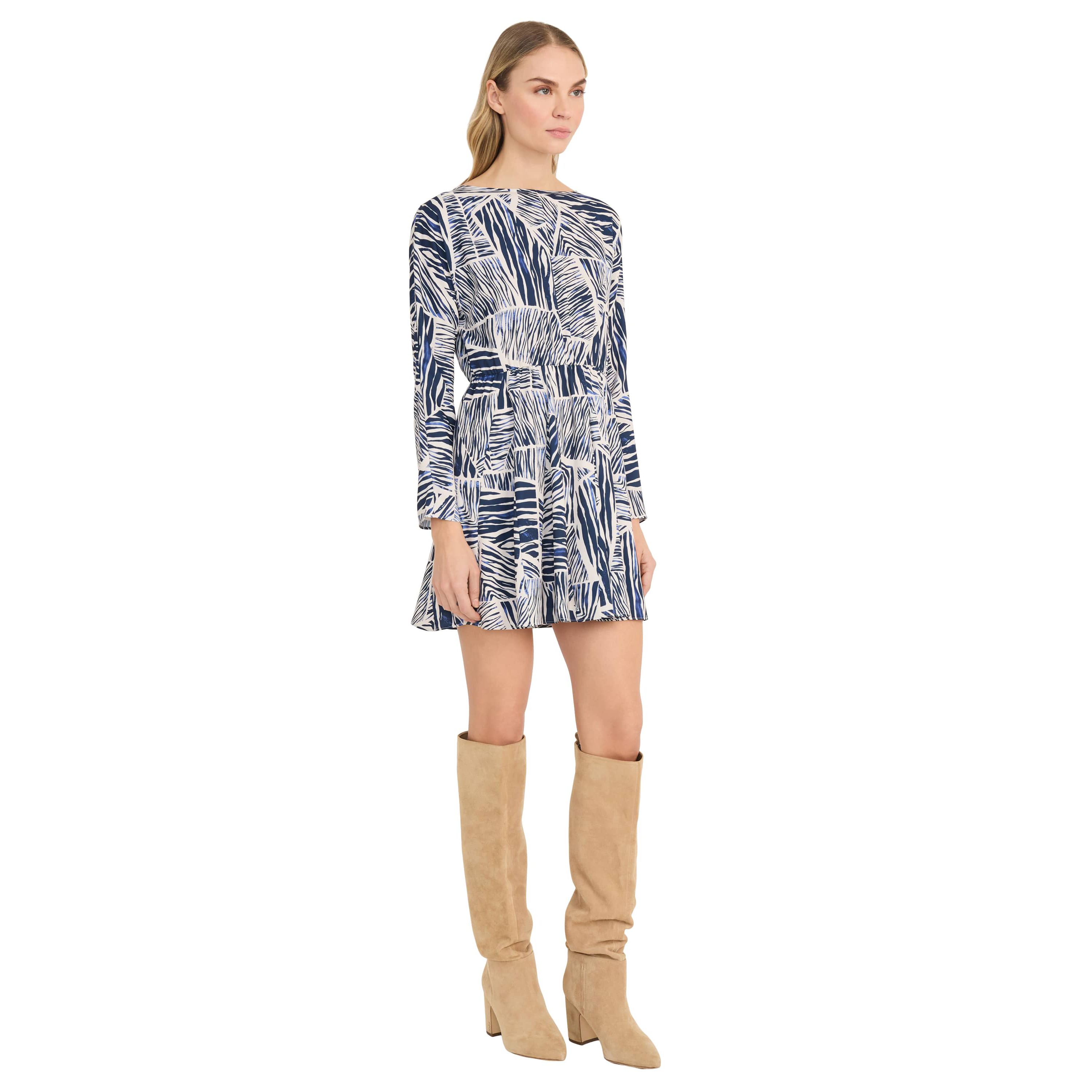 LONG SLEEVE SATIN DRESS