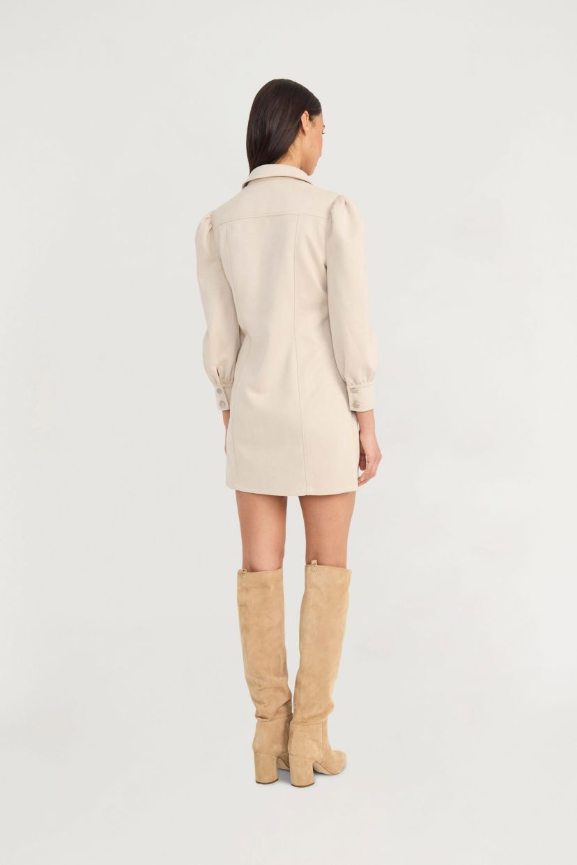 LONG SLEEVE SUEDE DRESS