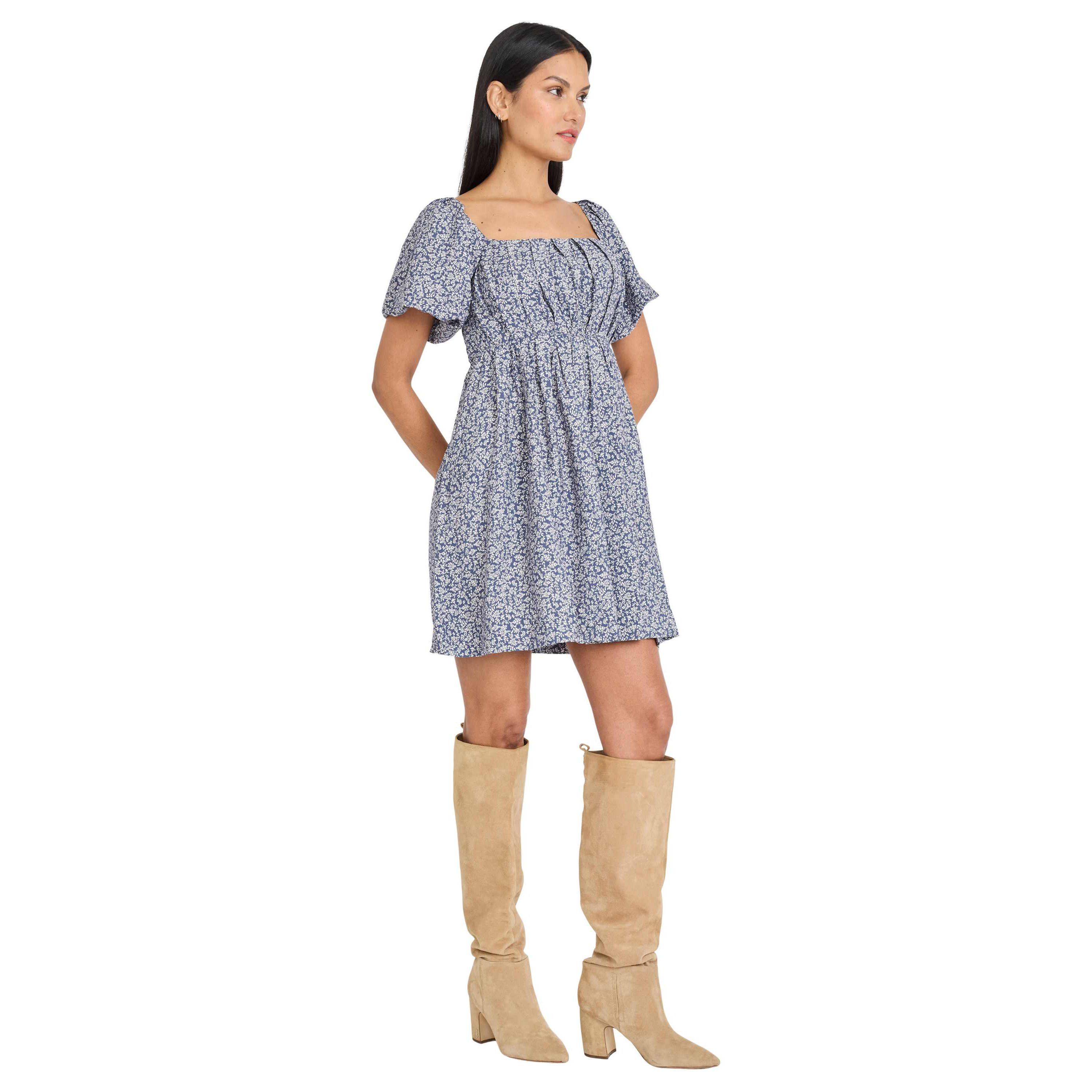 SMOCKED BODICE MINI DRESS