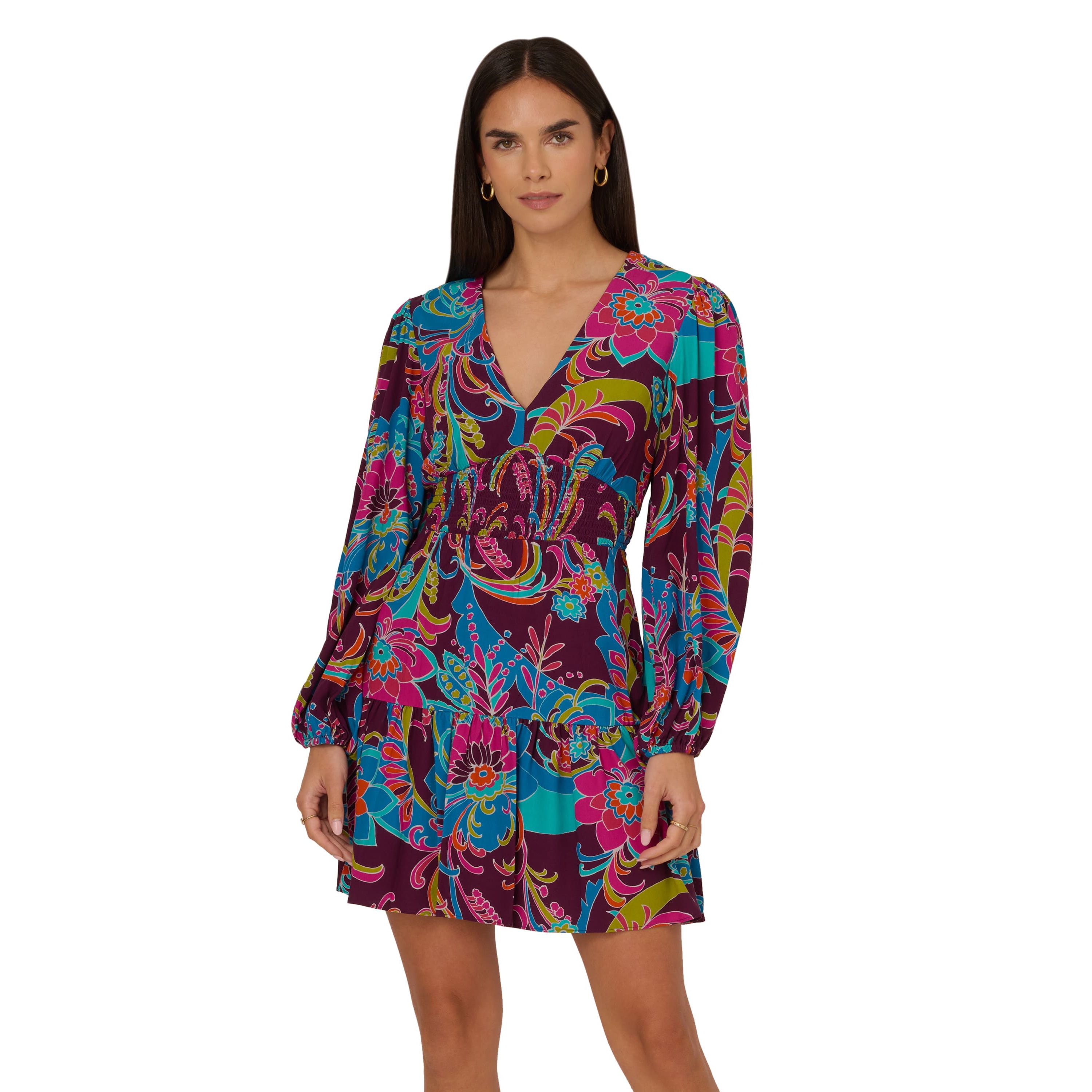 Printed Flounce Short Dress