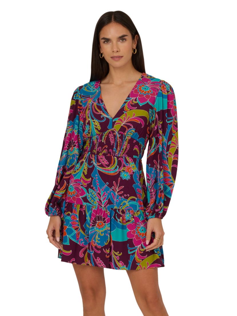 Printed Flounce Short Dress