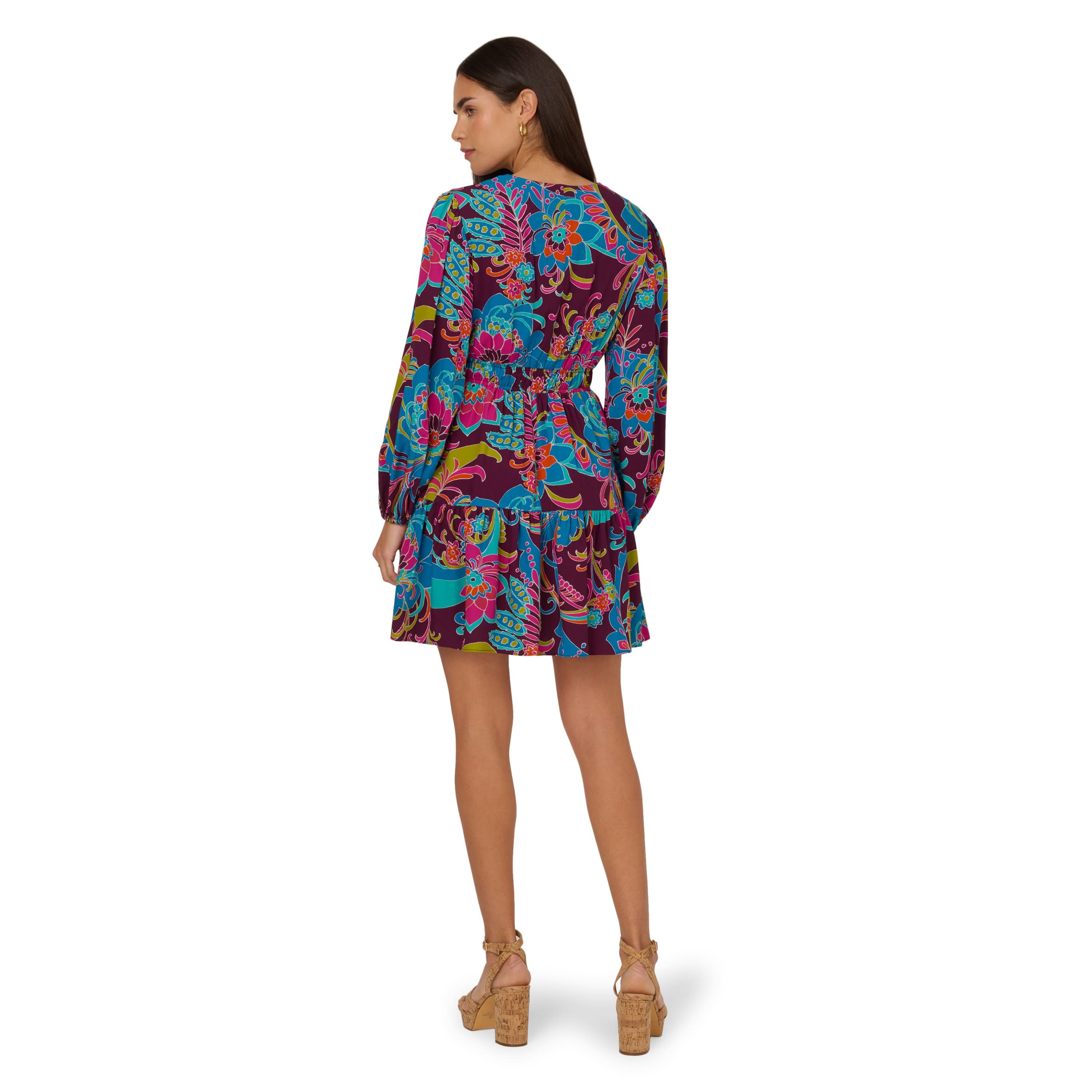 Printed Flounce Short Dress