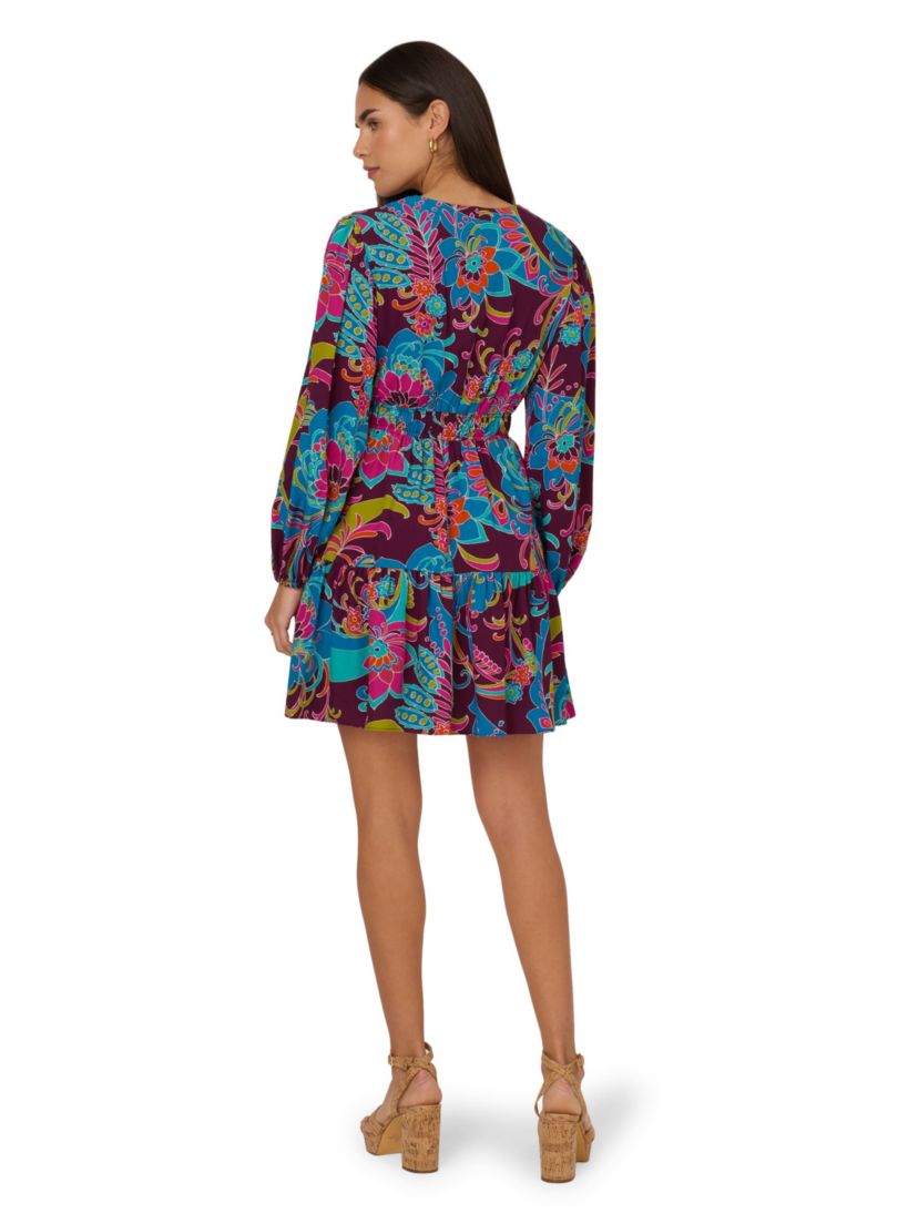 Printed Flounce Short Dress