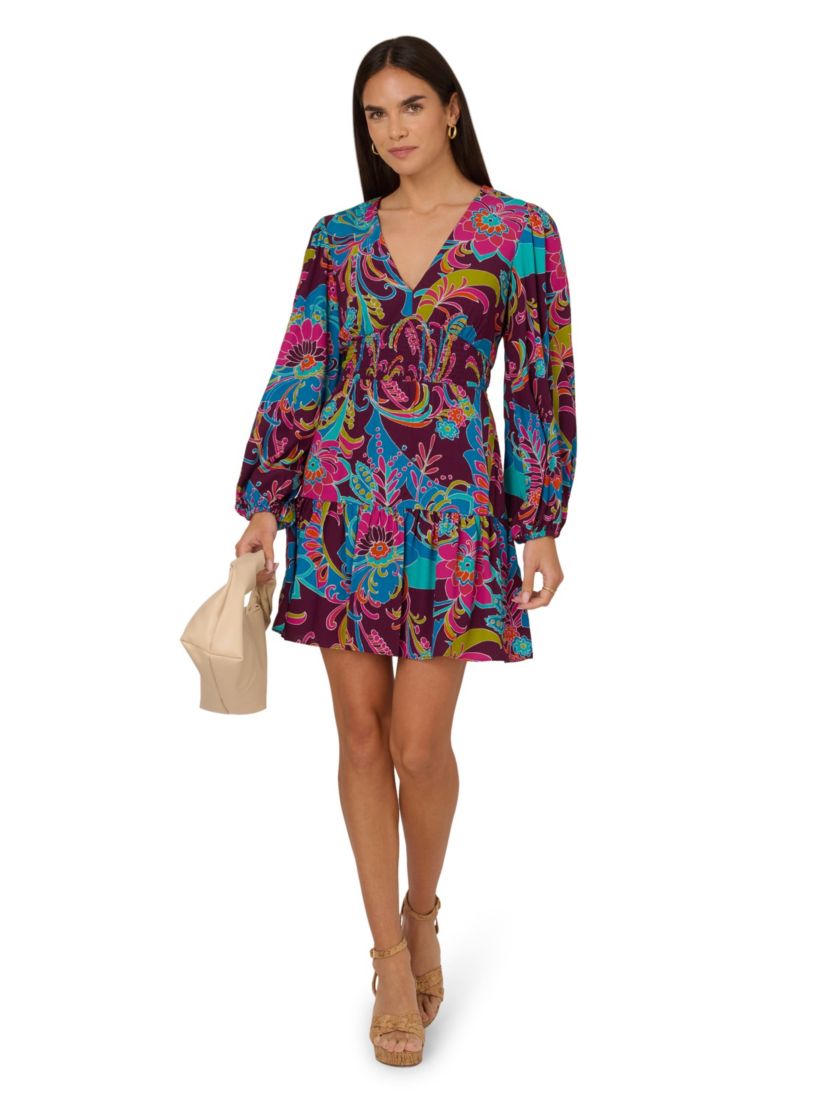 Printed Flounce Short Dress