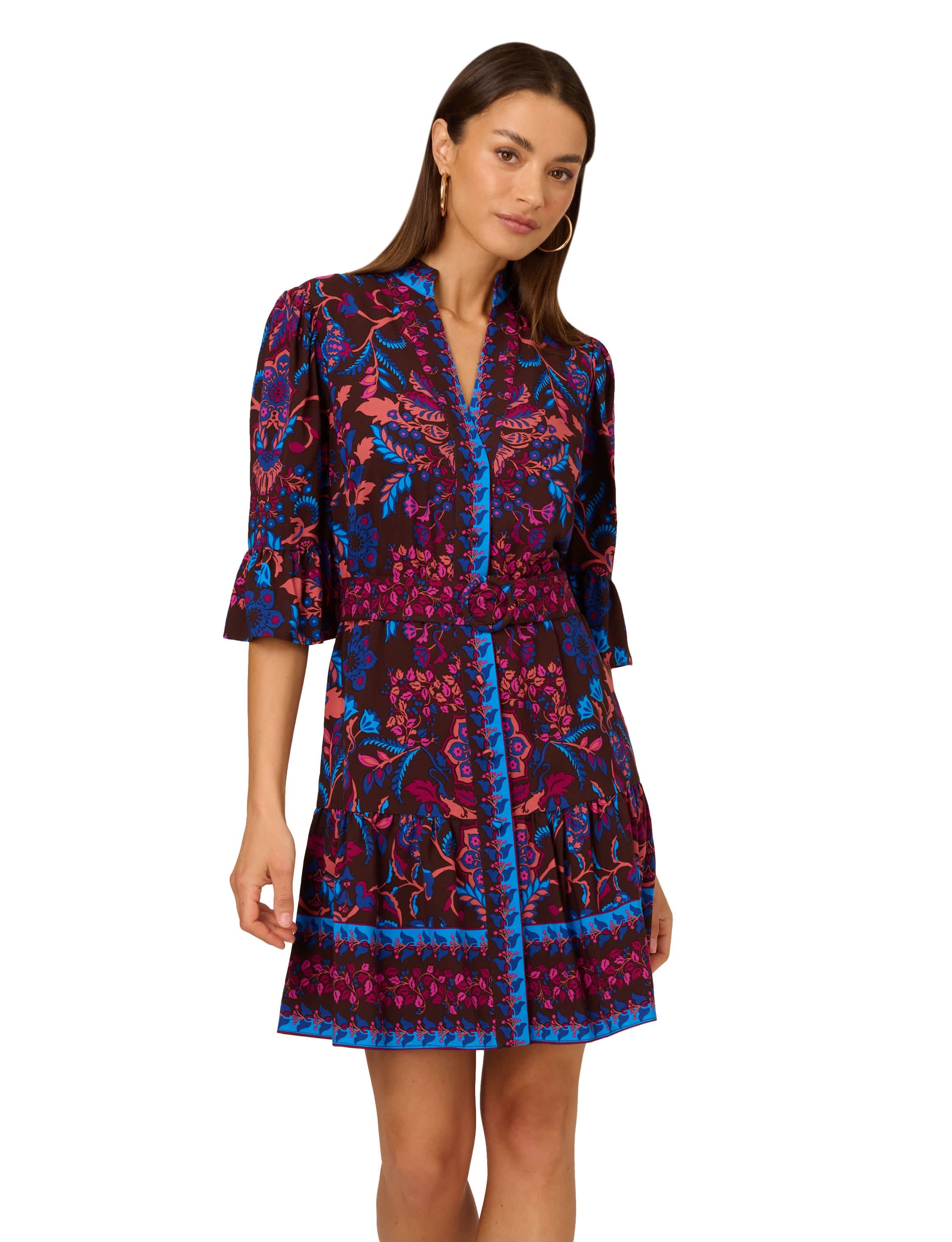 Printed Short Flounce Dress