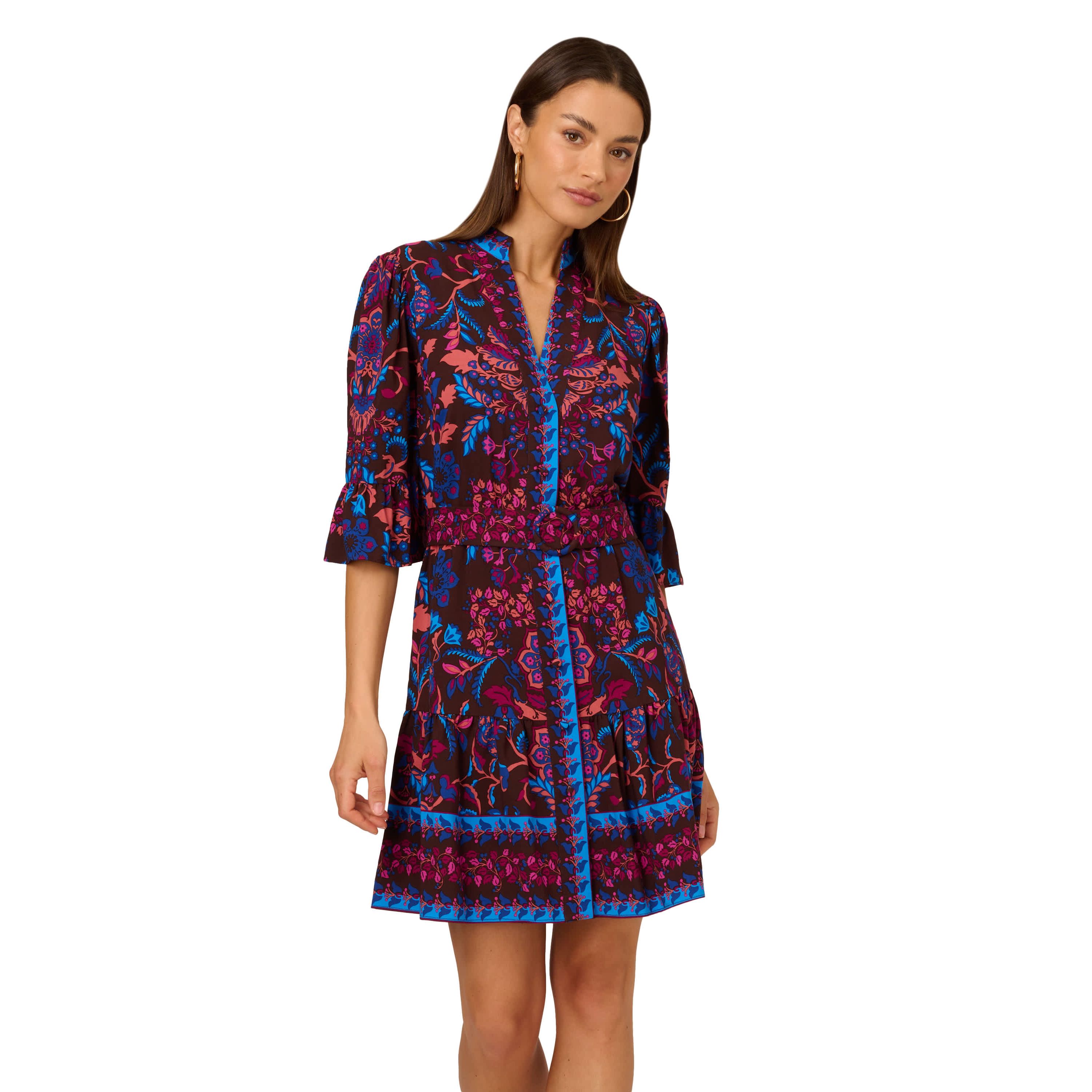 Printed Short Flounce Dress