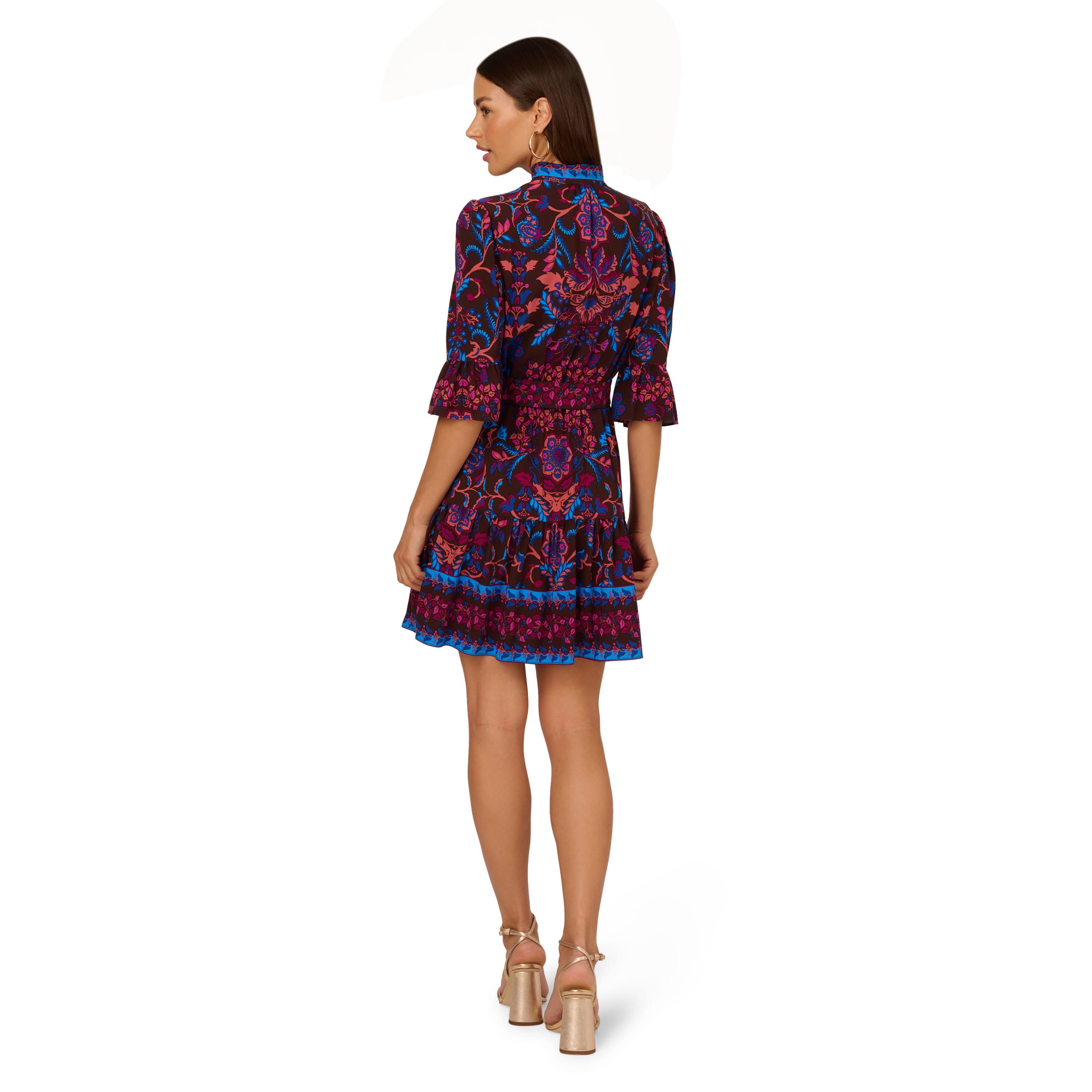 Printed Short Flounce Dress