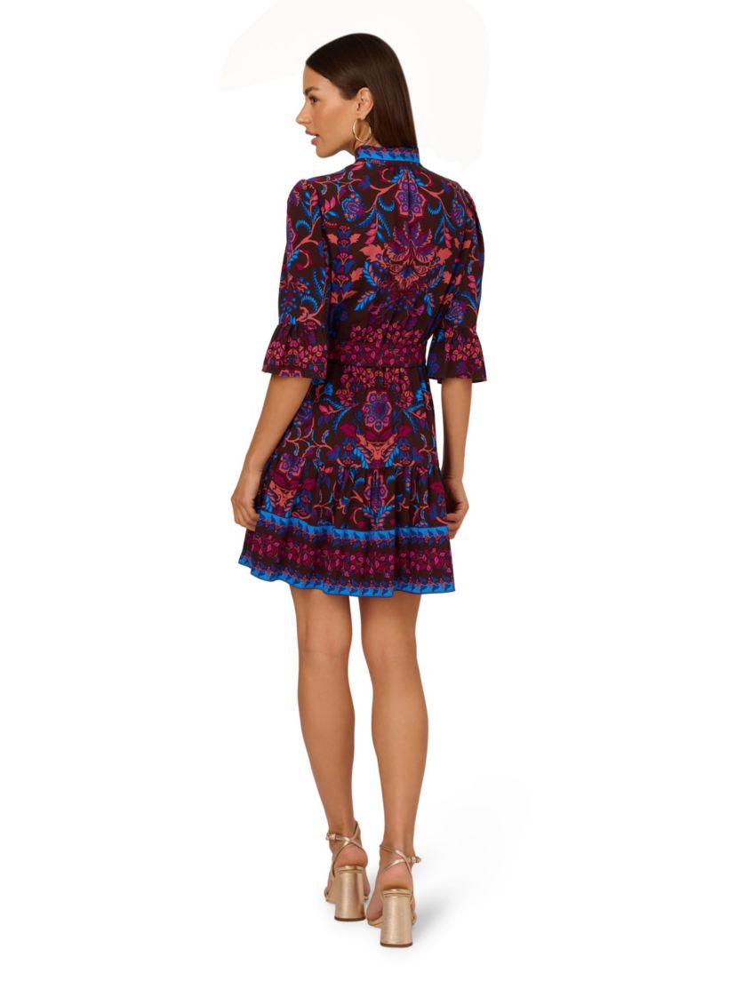 Printed Short Flounce Dress