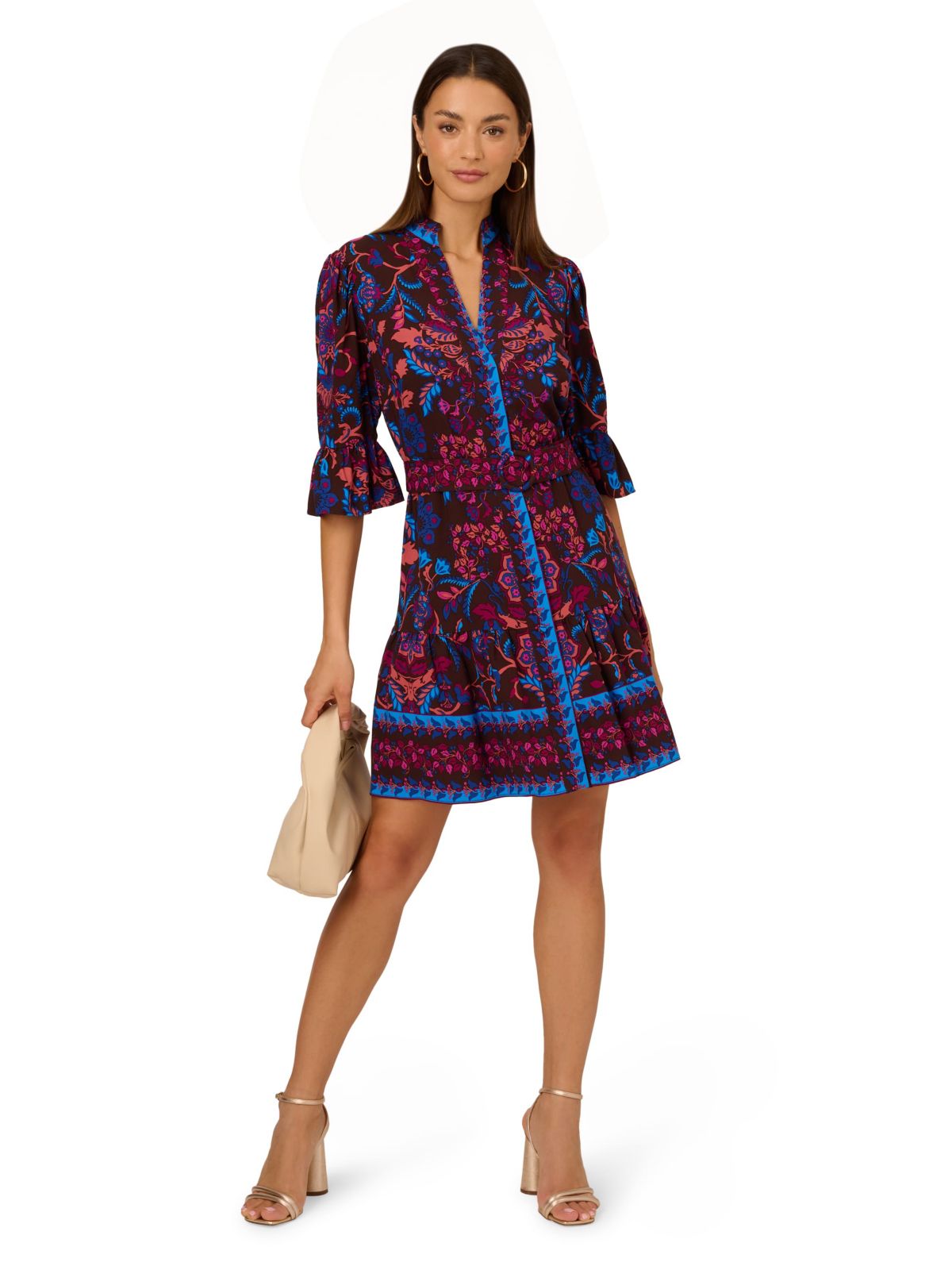 Printed Short Flounce Dress