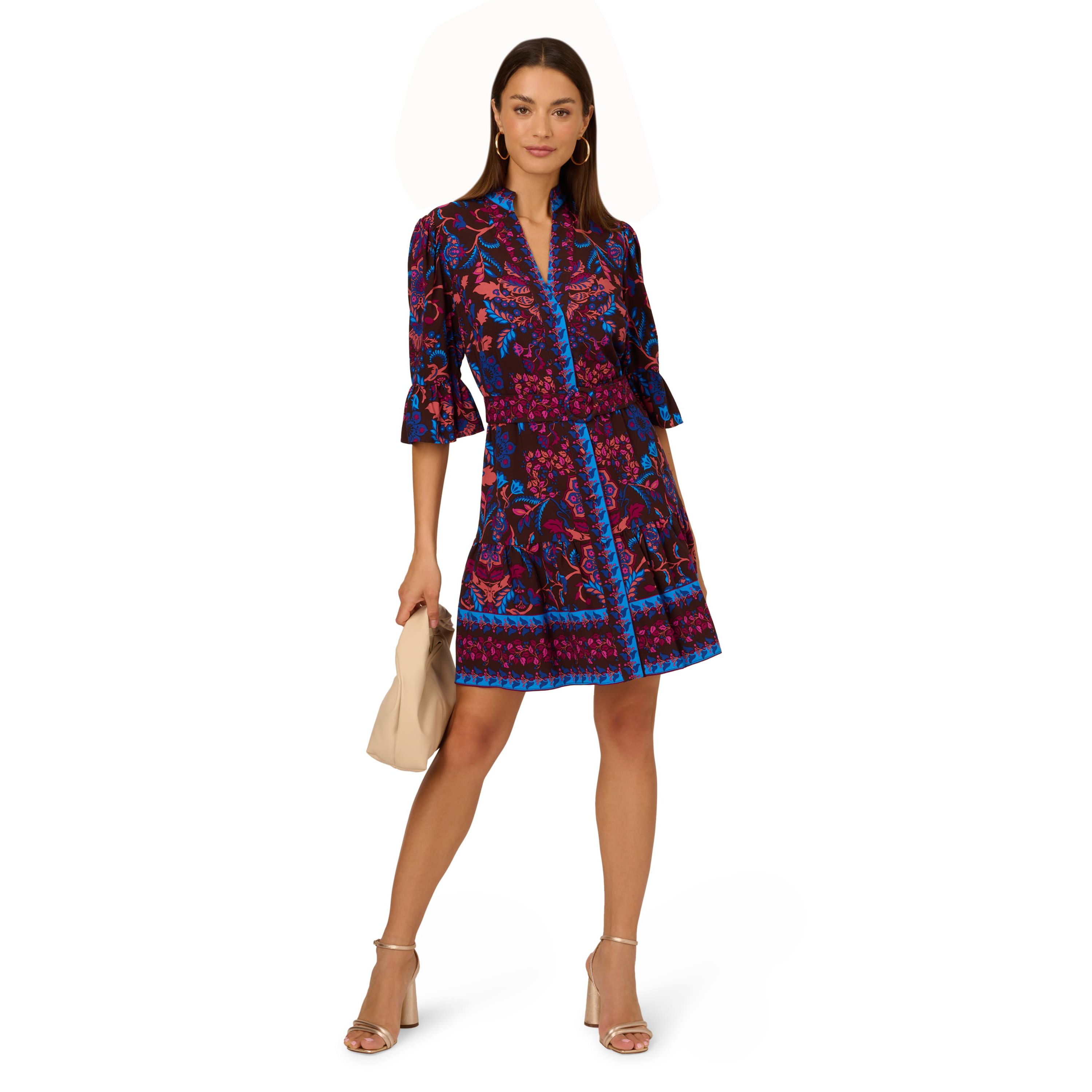 Printed Short Flounce Dress