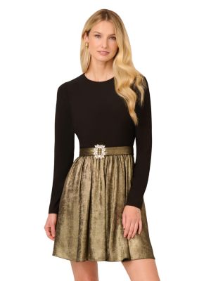 adrianna papell sequin jersey dress BY ADRIANNA Metallic Short Short Lace Dress