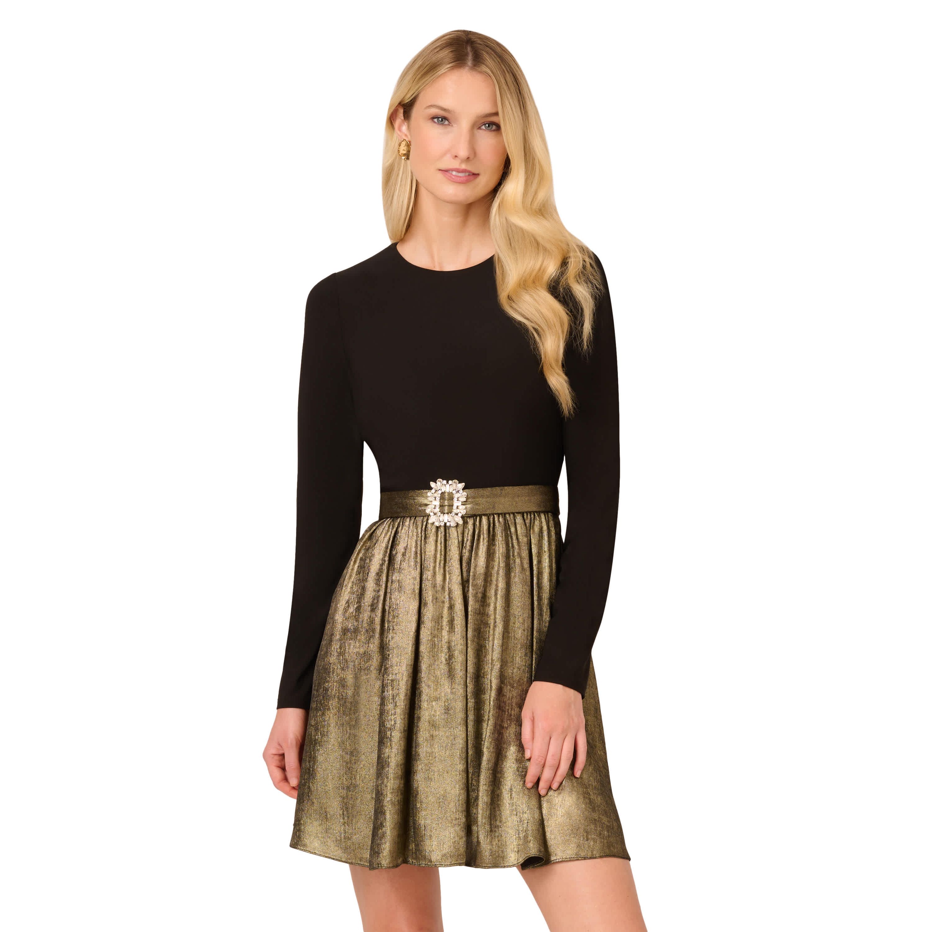 Jersey Metallic Short Dress