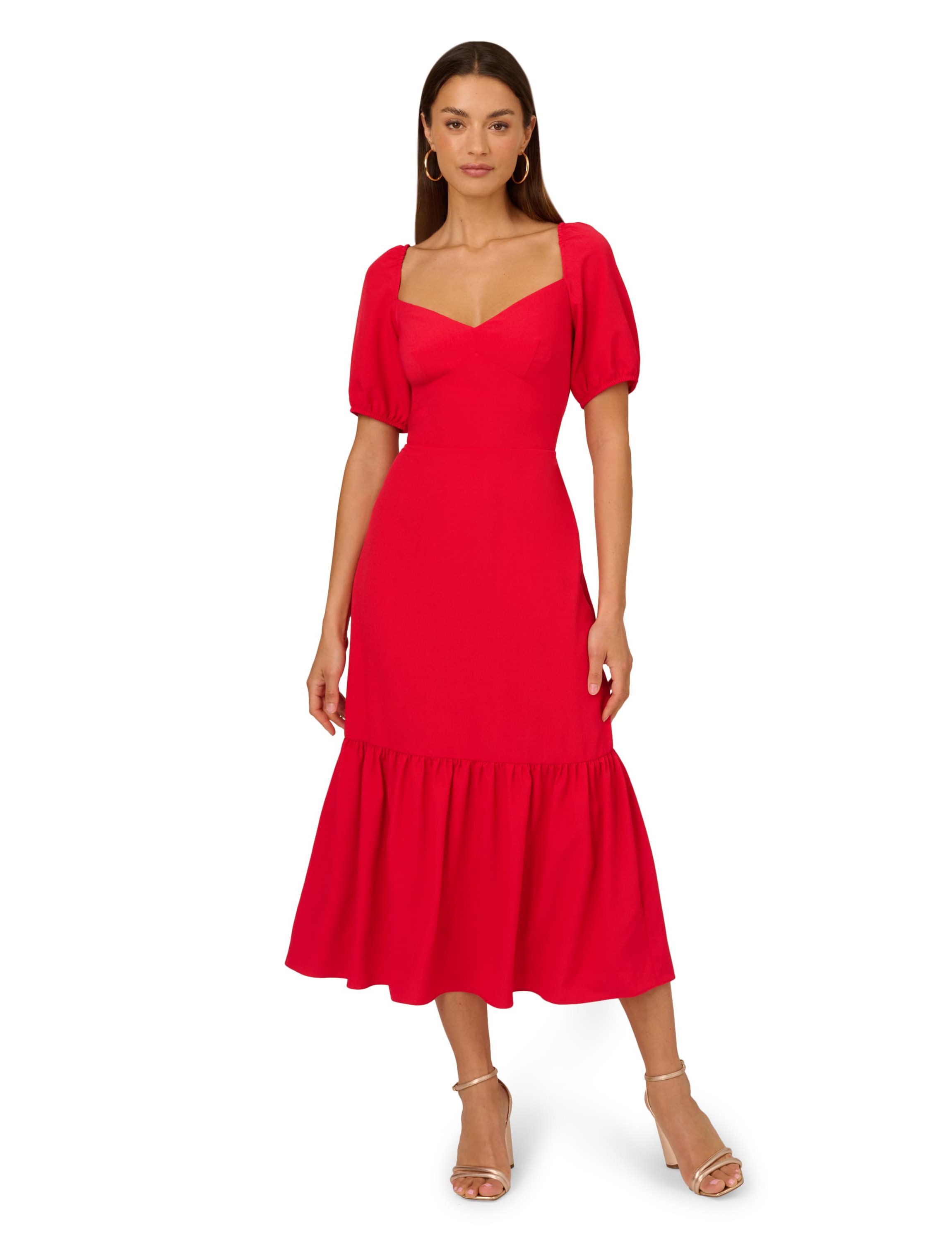 Puff Sleeve Midi Dress