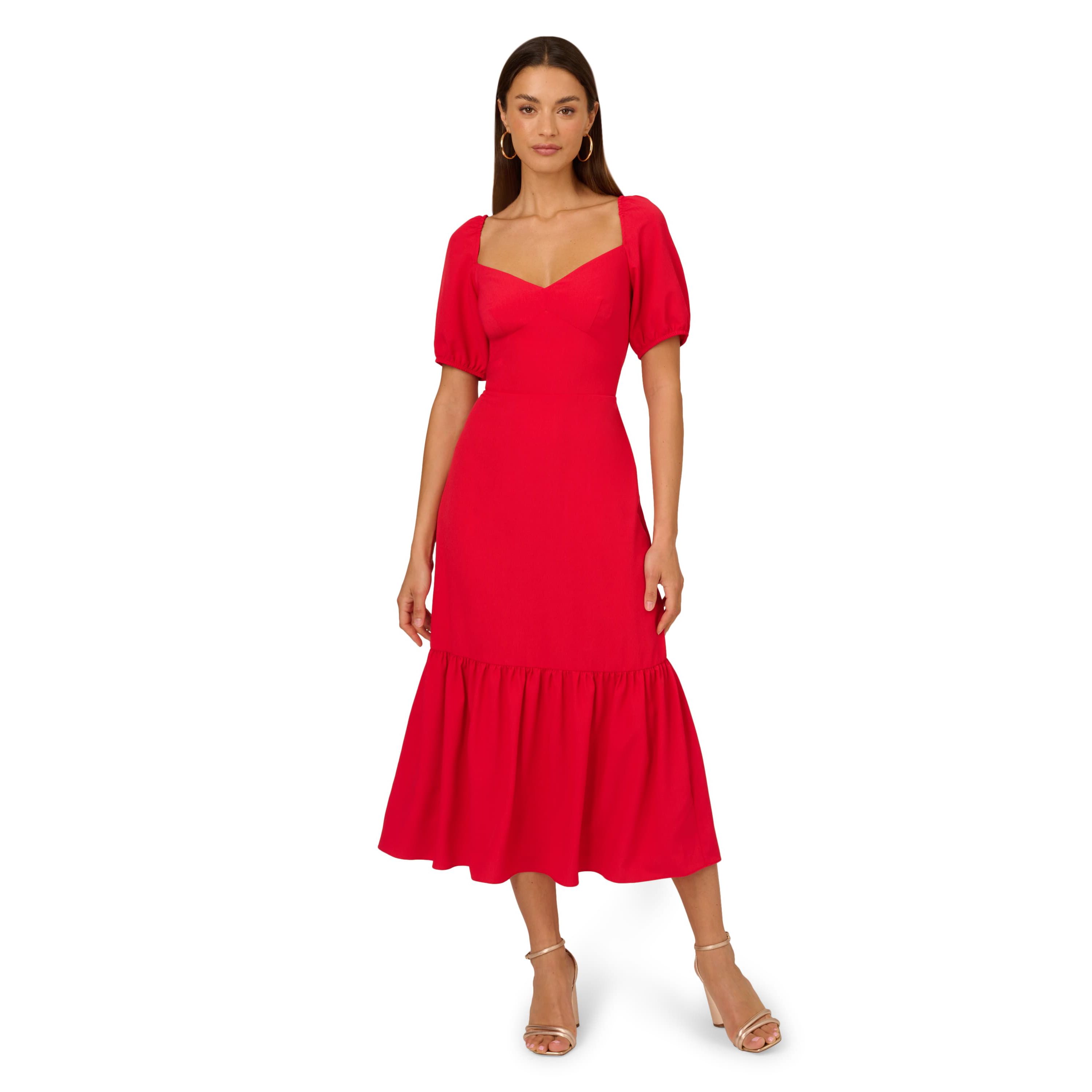 Puff Sleeve Midi Dress