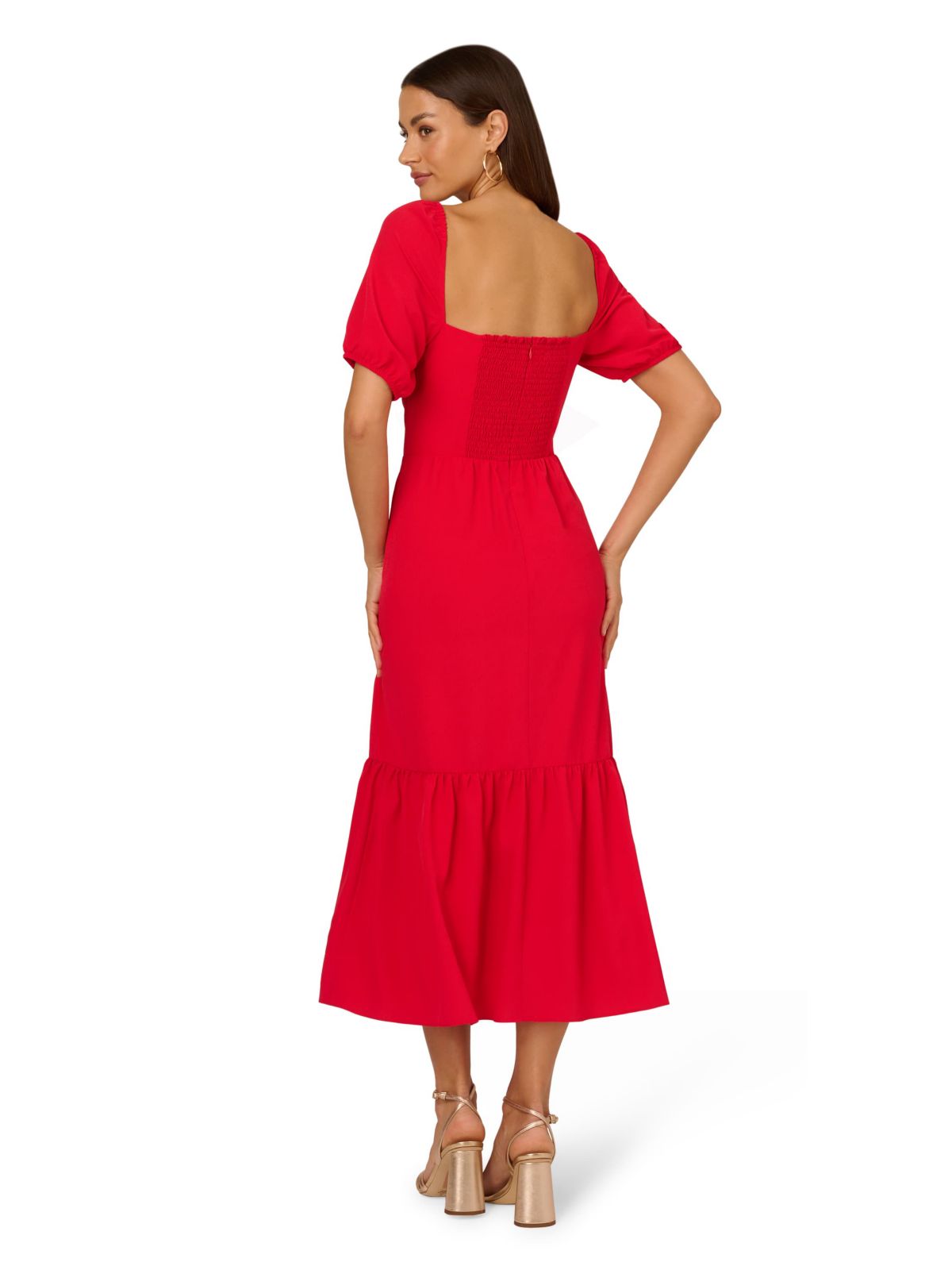 Puff Sleeve Midi Dress