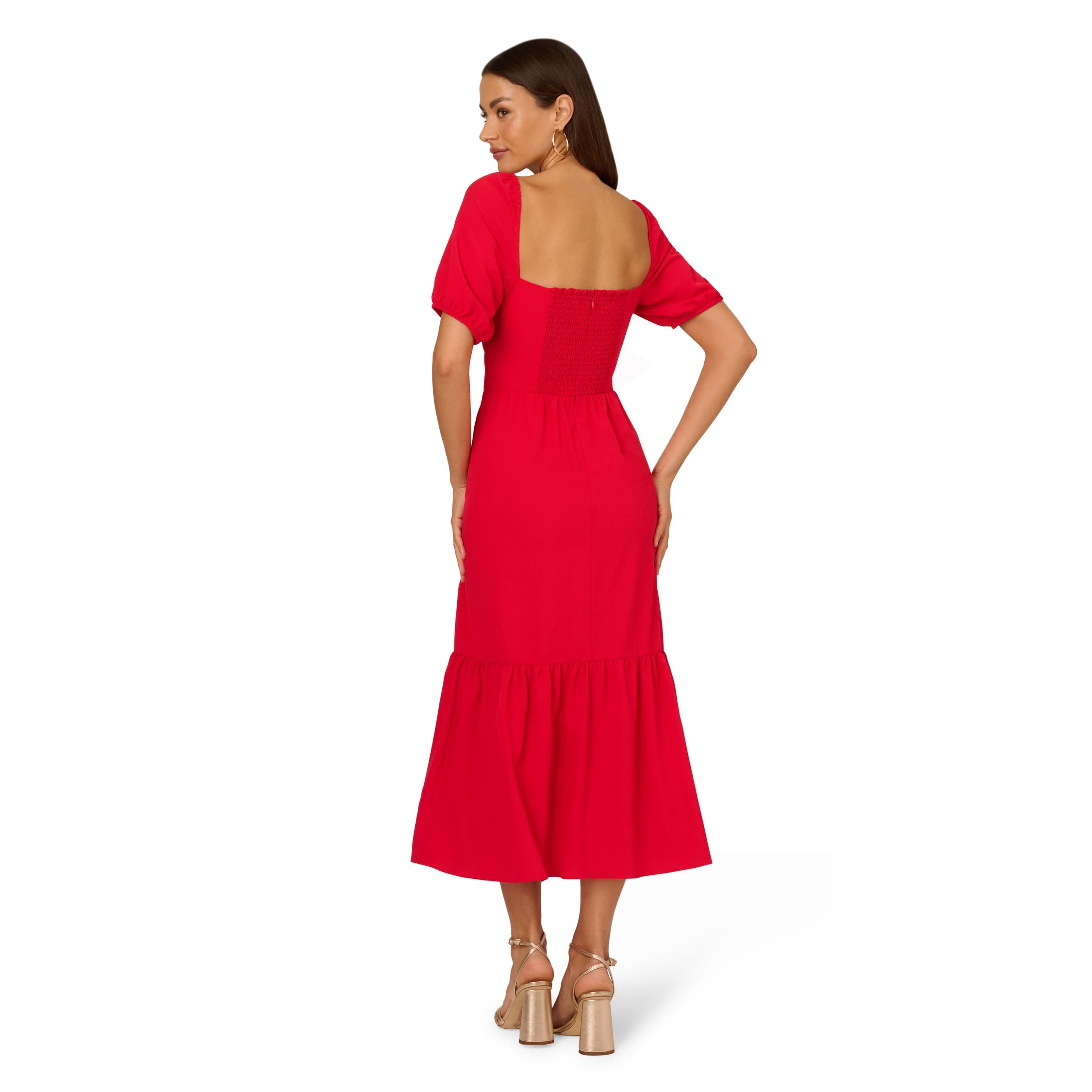 Puff Sleeve Midi Dress