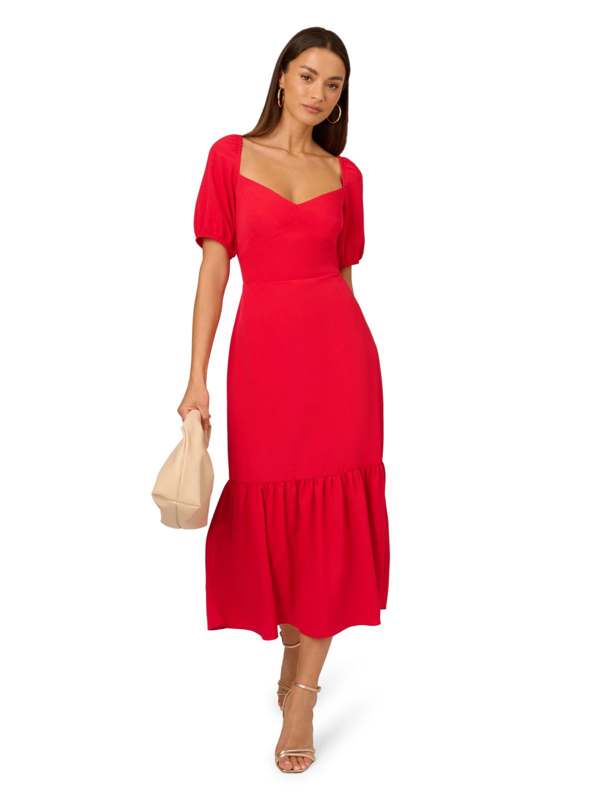 Puff Sleeve Midi Dress