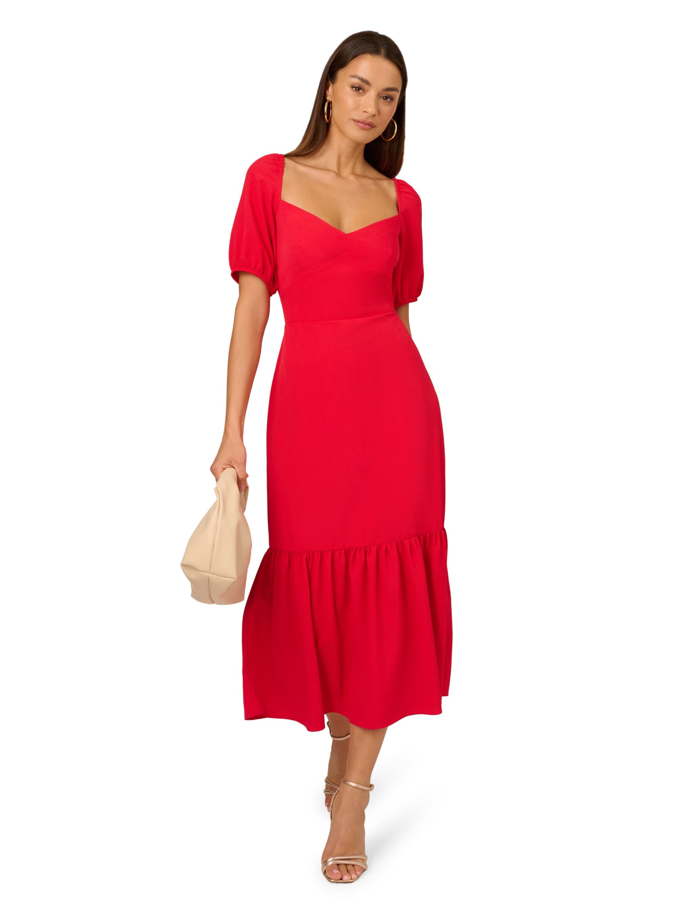 Puff Sleeve Midi Dress