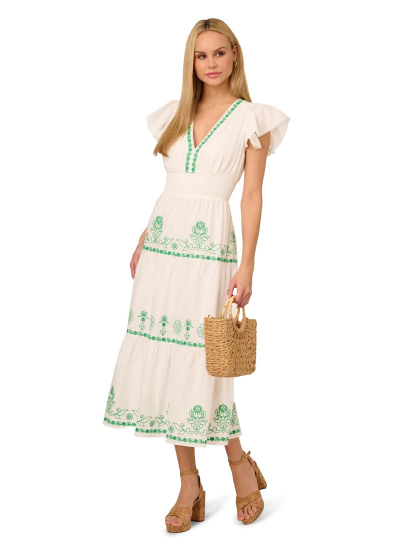 Smocked Waist Long Dress