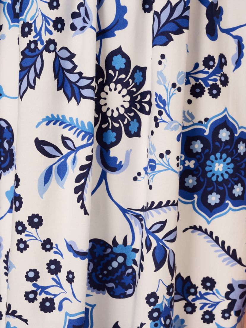 Printed Ruffle Midi Dress