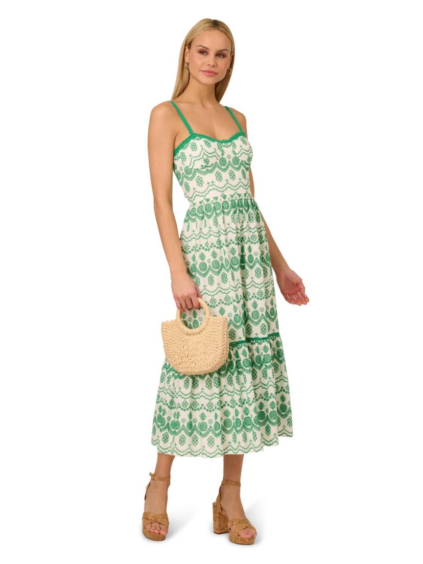 Eyelet Midi Dress