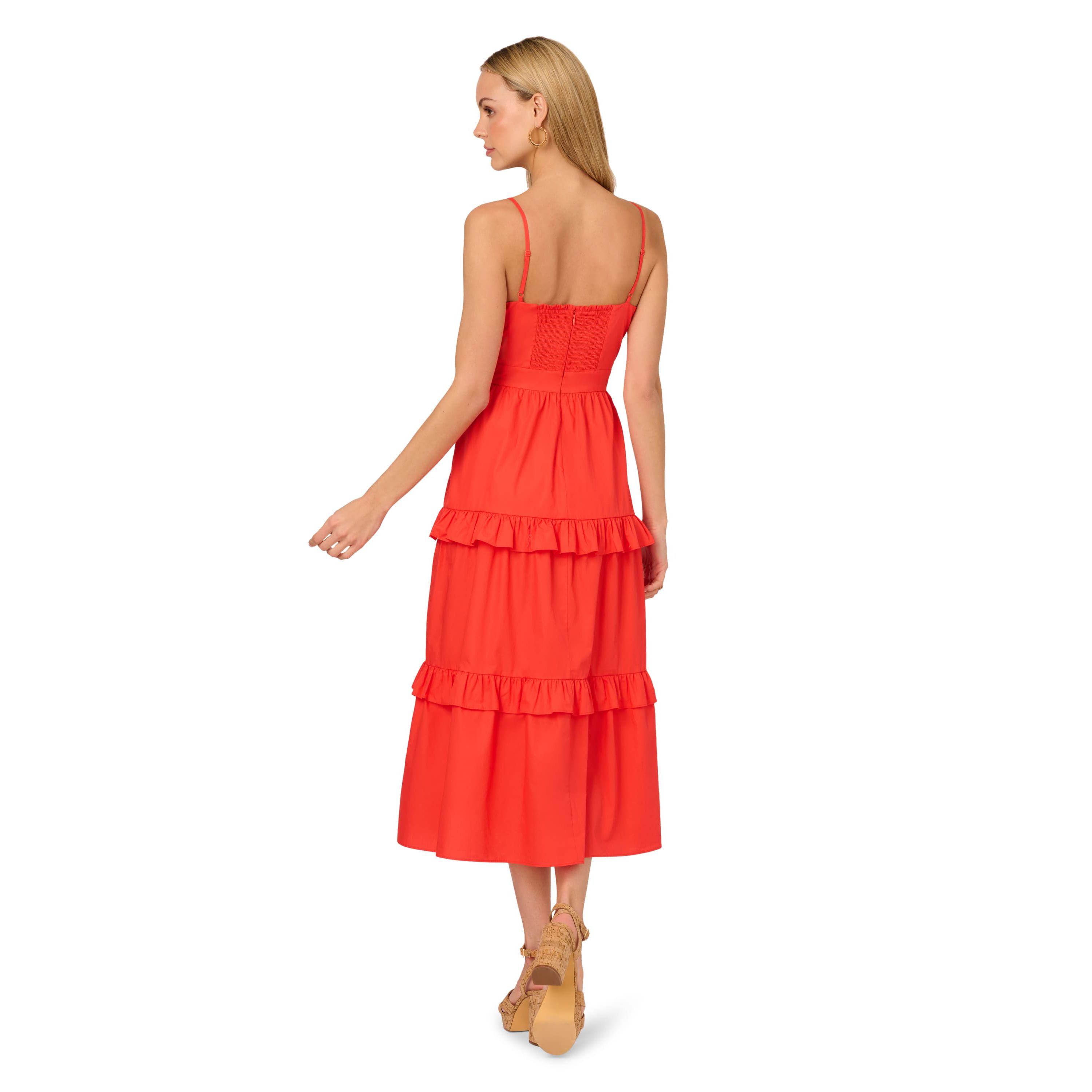 Solid Tiered Midi Dress