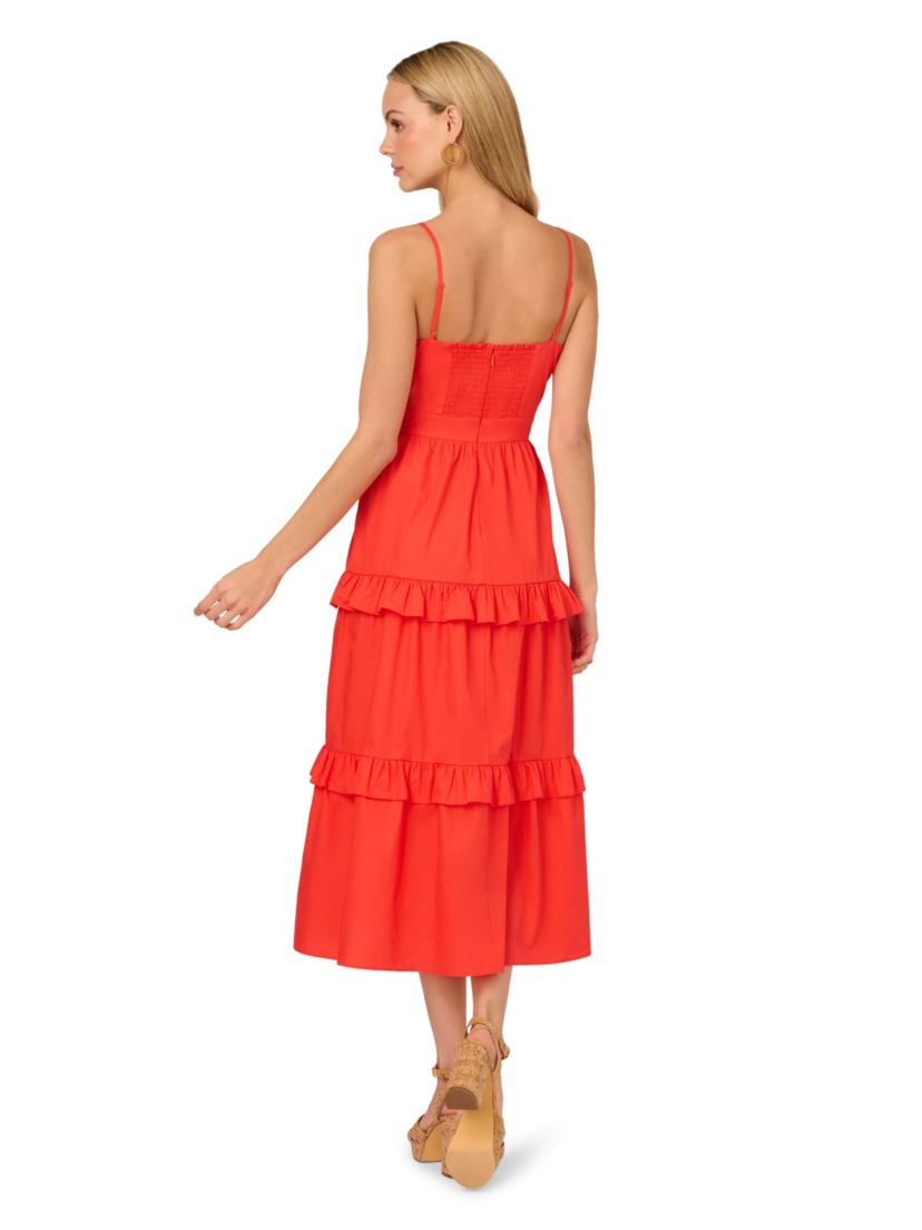 Solid Tiered Midi Dress