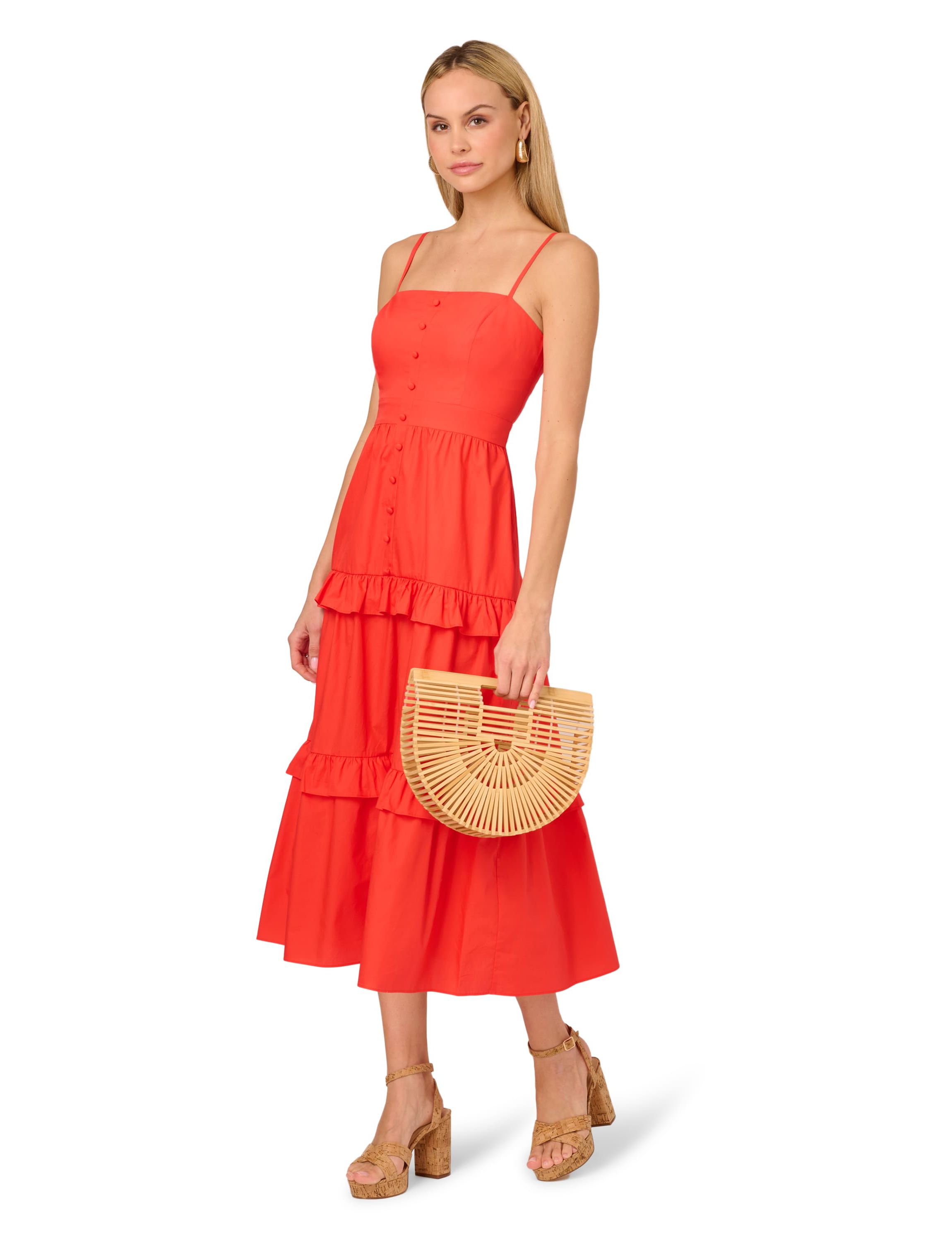 Solid Tiered Midi Dress