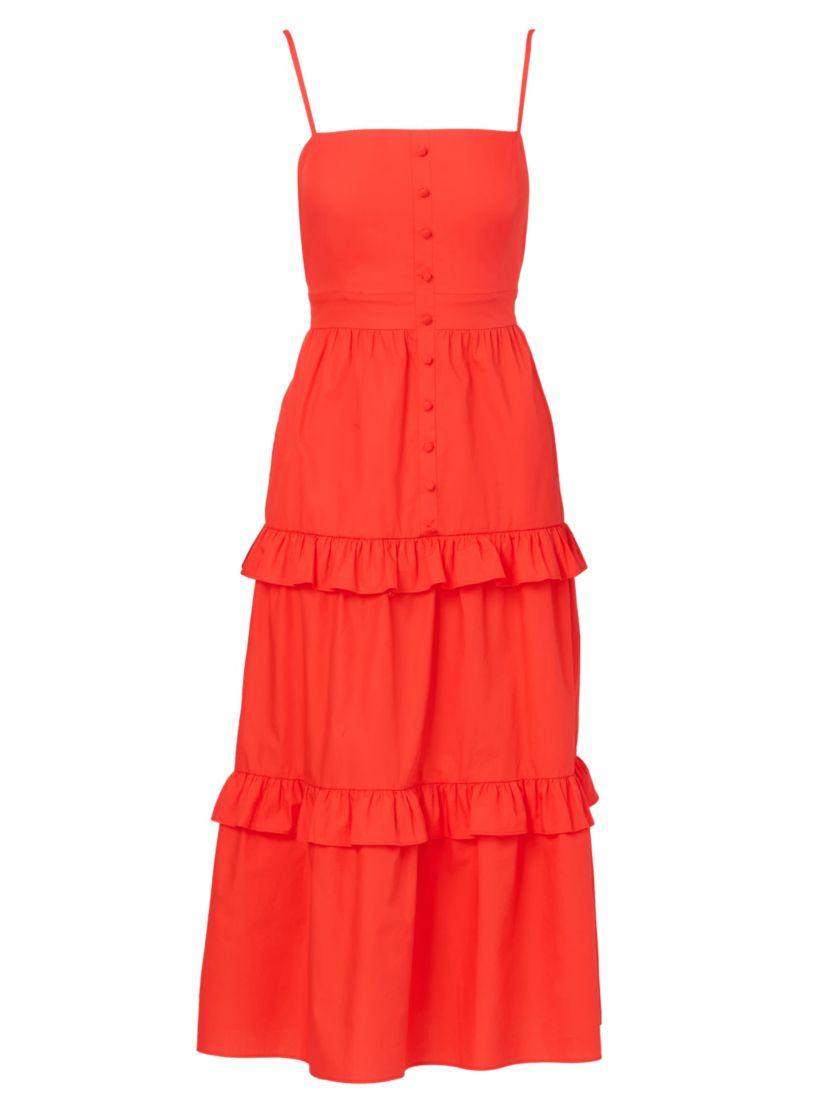 Solid Tiered Midi Dress