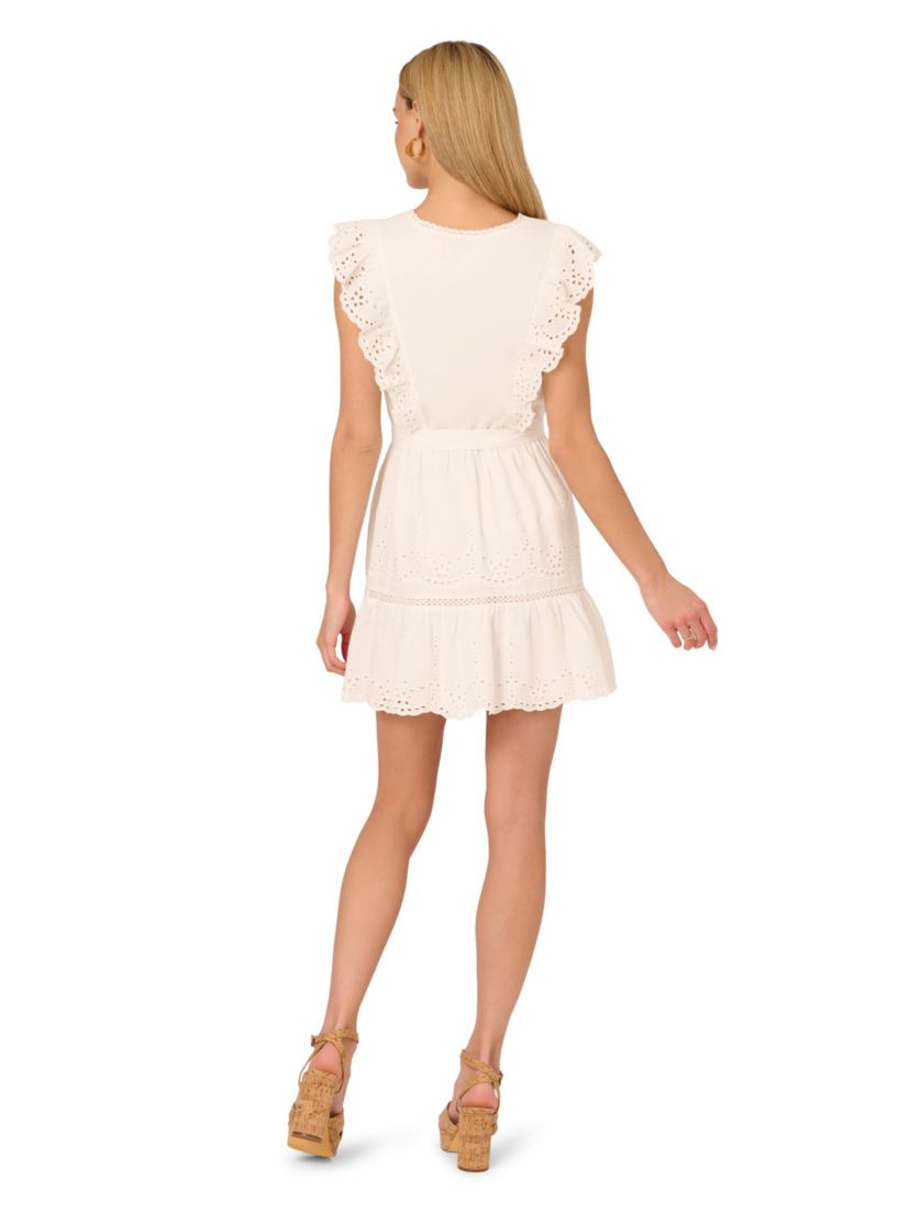 V Neck Short Eyelet Dress