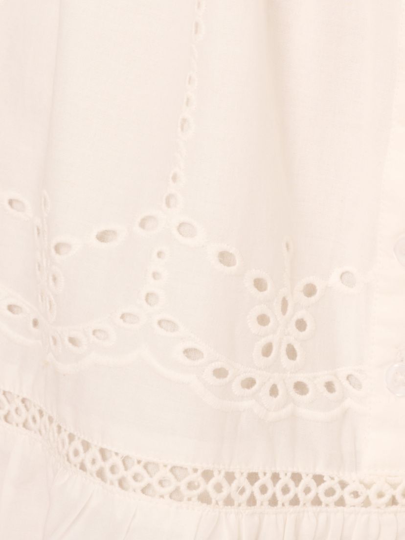 V Neck Short Eyelet Dress