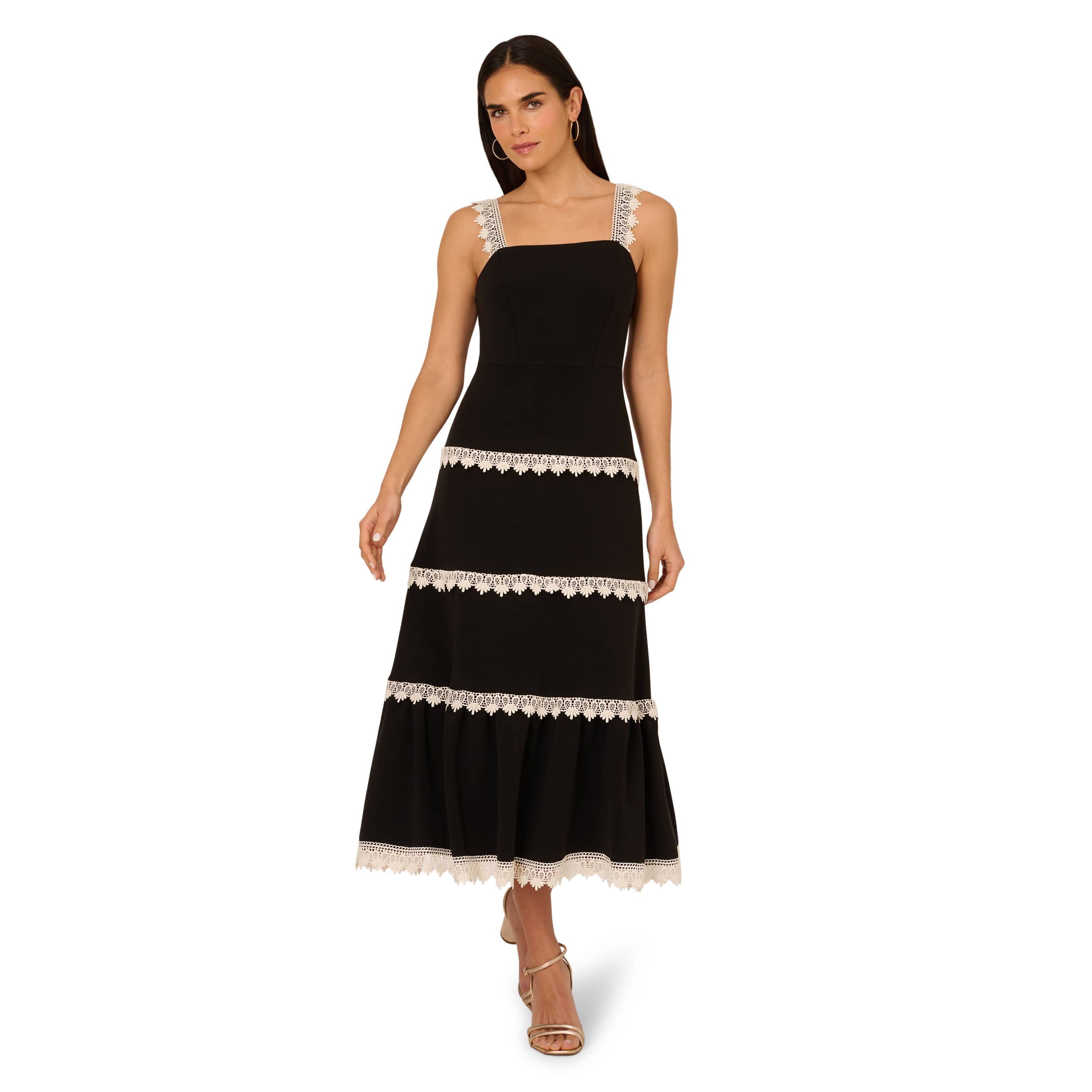 Knit Crochet Trim Dress