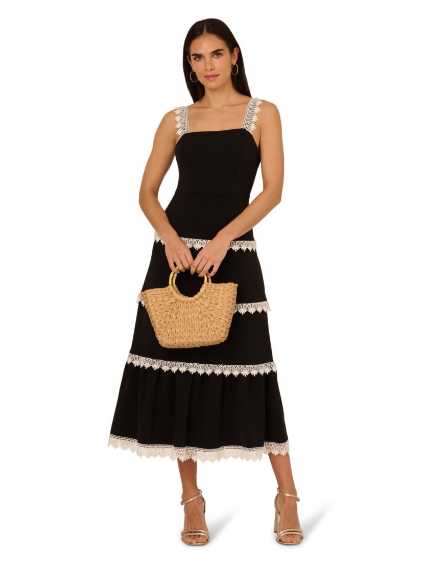 Knit Crochet Trim Dress