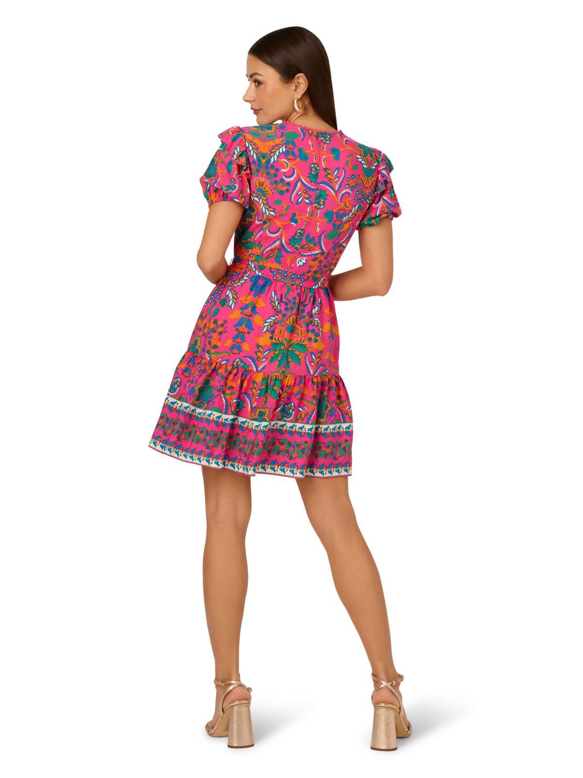 Printed Short Flounce Dress