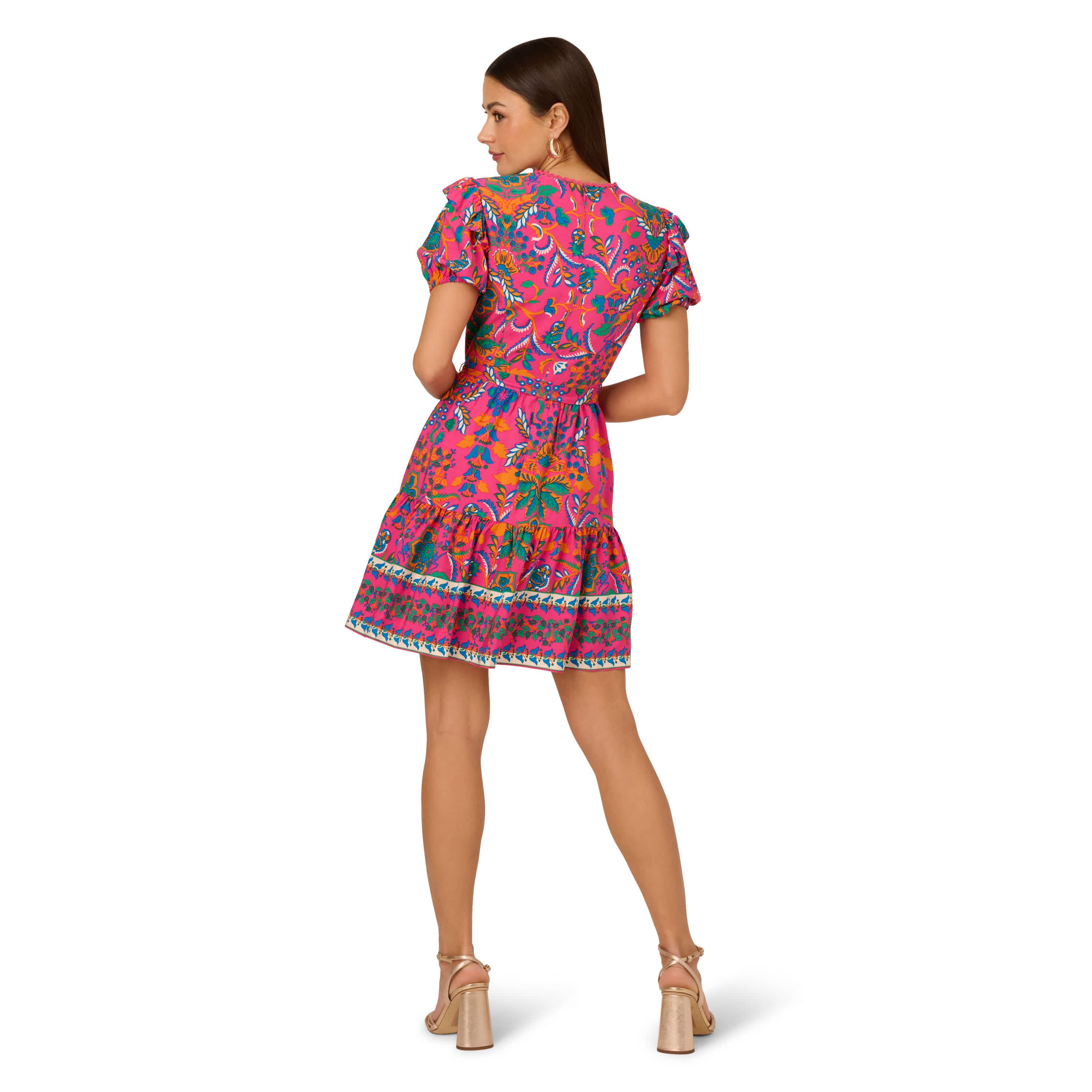 Printed Short Flounce Dress